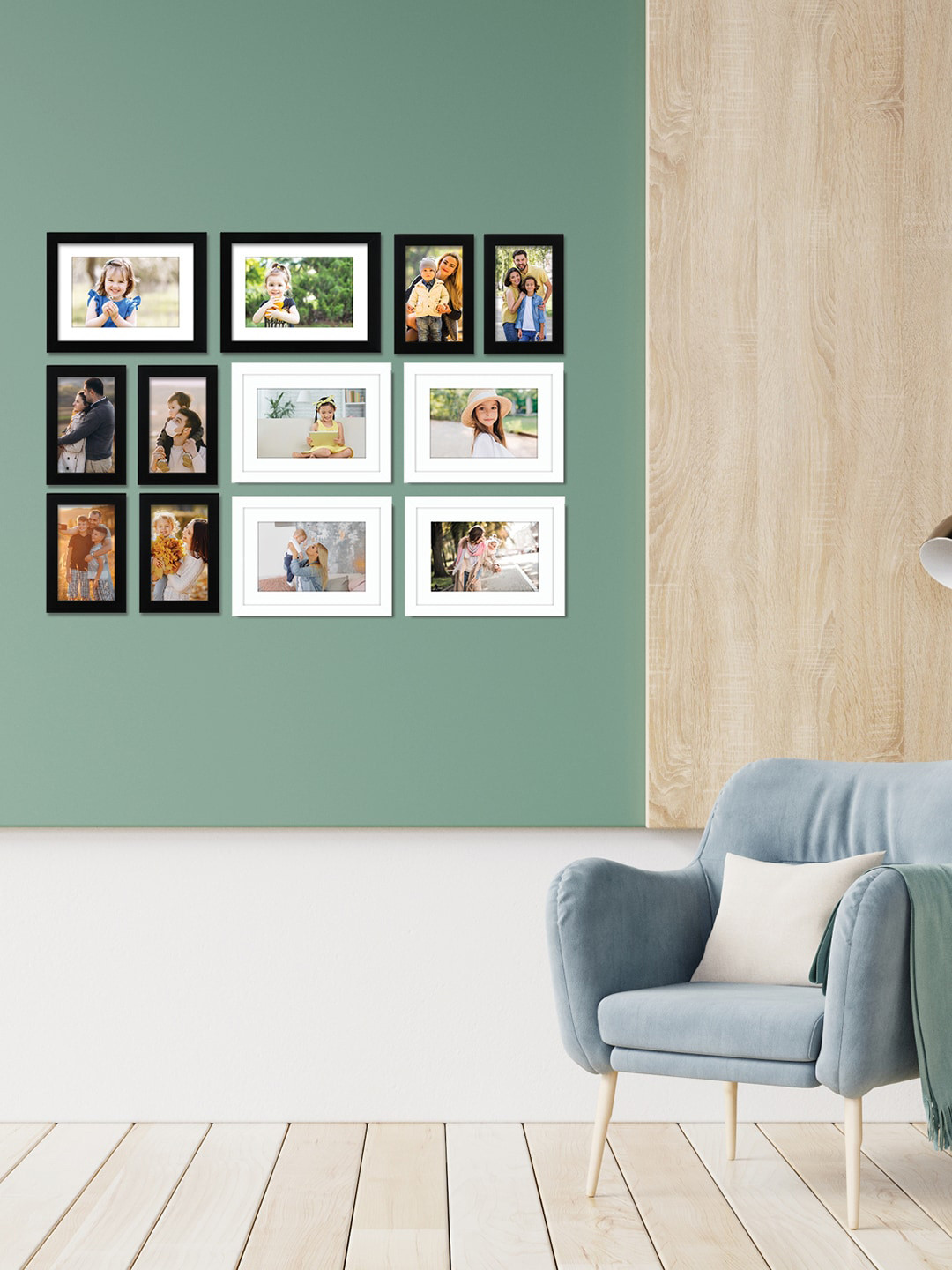 

RANDOM Set Of 12 Black & White Solid Individual Photo Frames