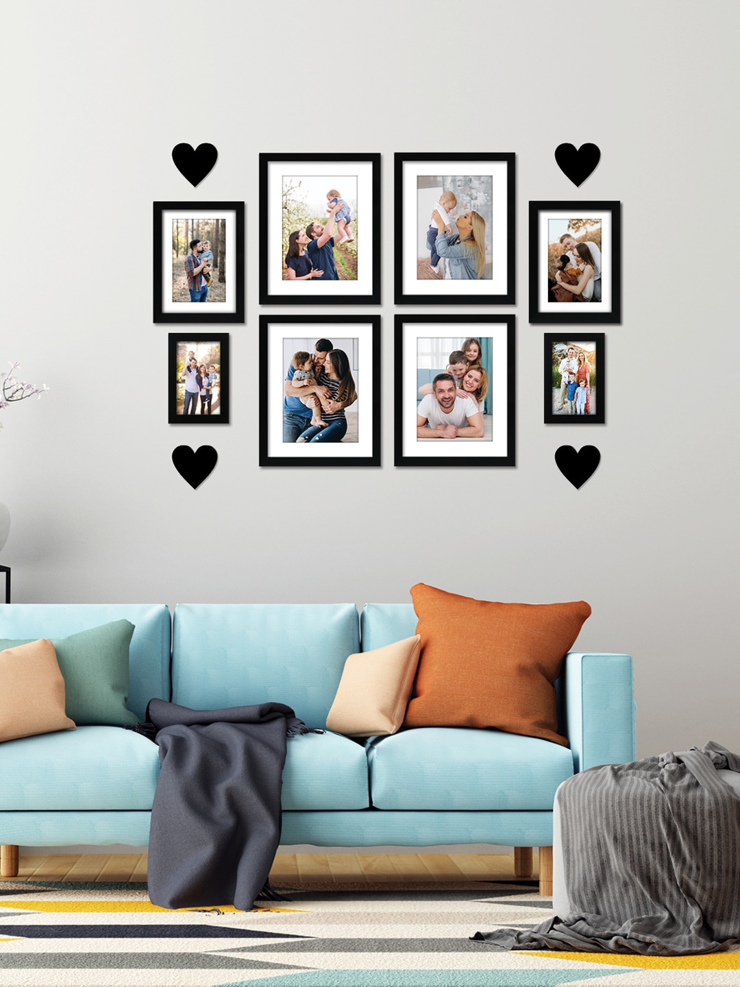 

RANDOM Set Of 8 Wall Photo Frames, Black