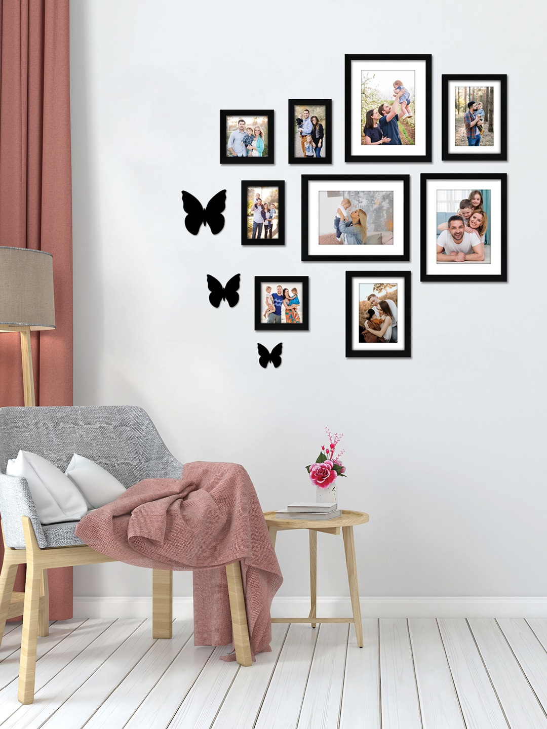 

RANDOM Set Of 6 Black Solid Individual Photo Frames