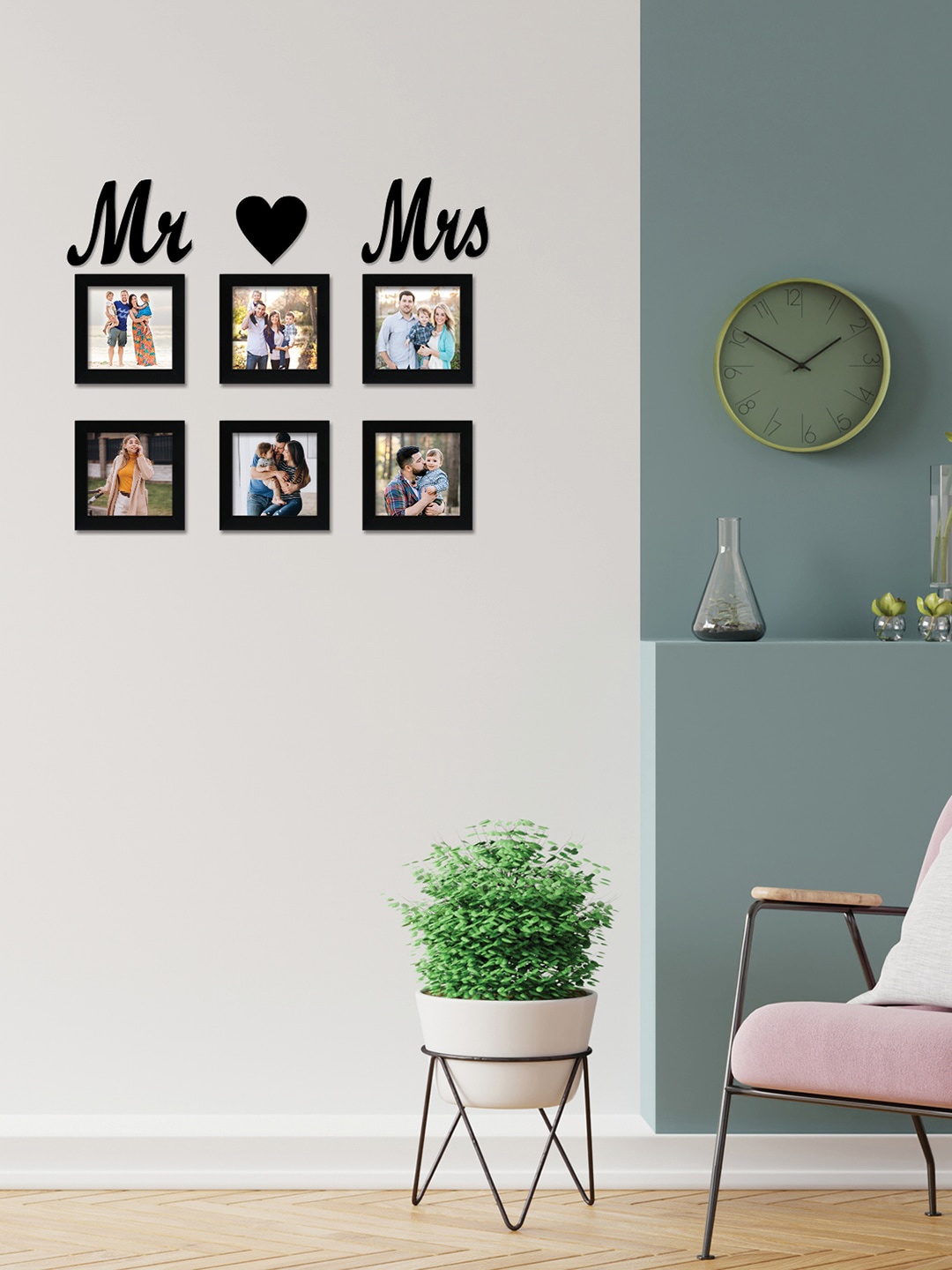 

RANDOM Set Of 6 Black Solid Synthetic Collage Photo Frames