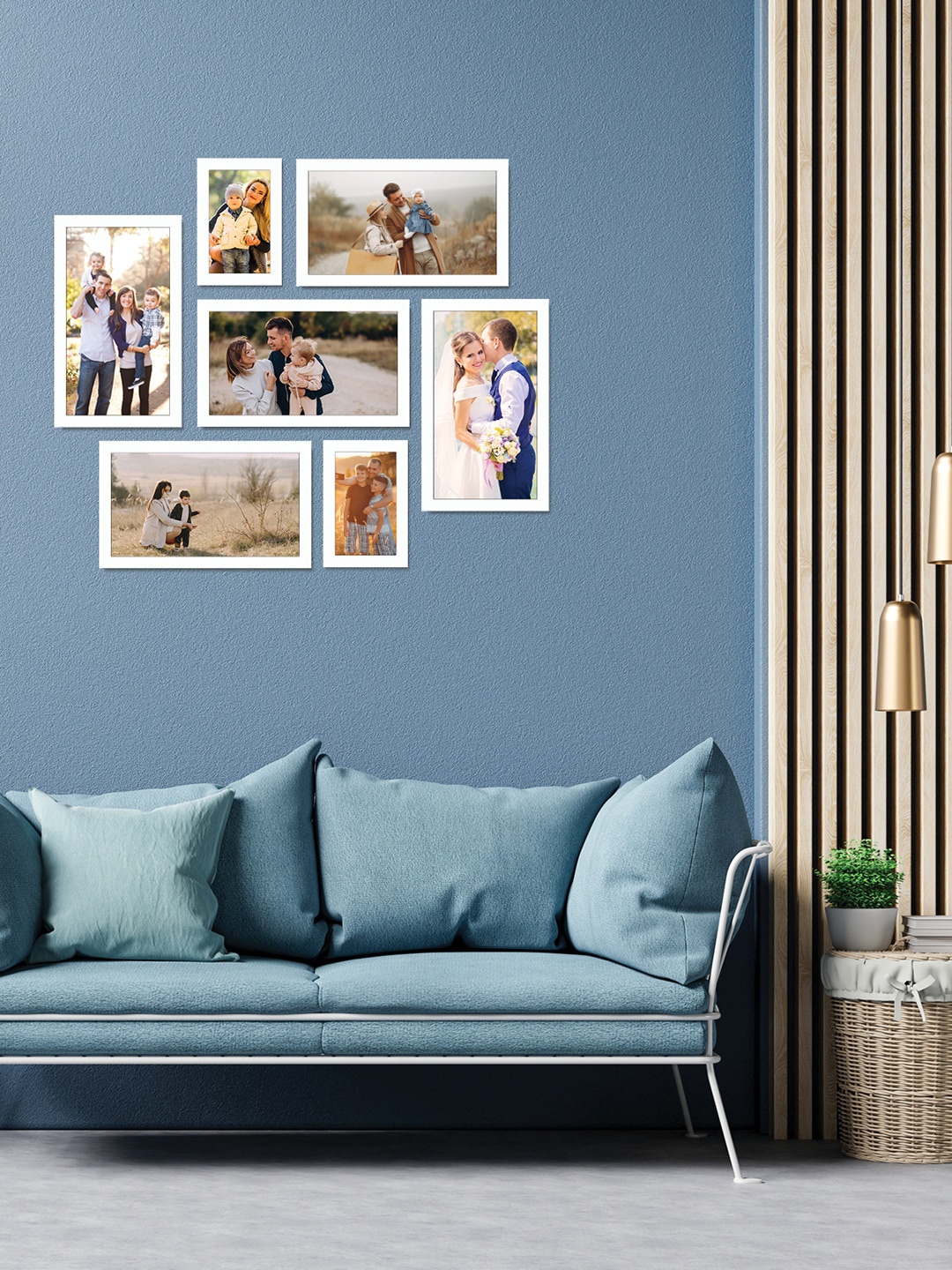 

RANDOM Set of 7 White Solid Wood Photo Frames