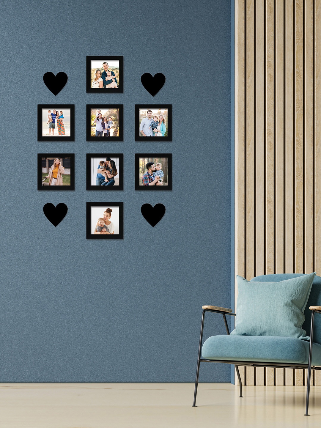 

RANDOM Set Of 8 Black & White Wooden Photo Frames