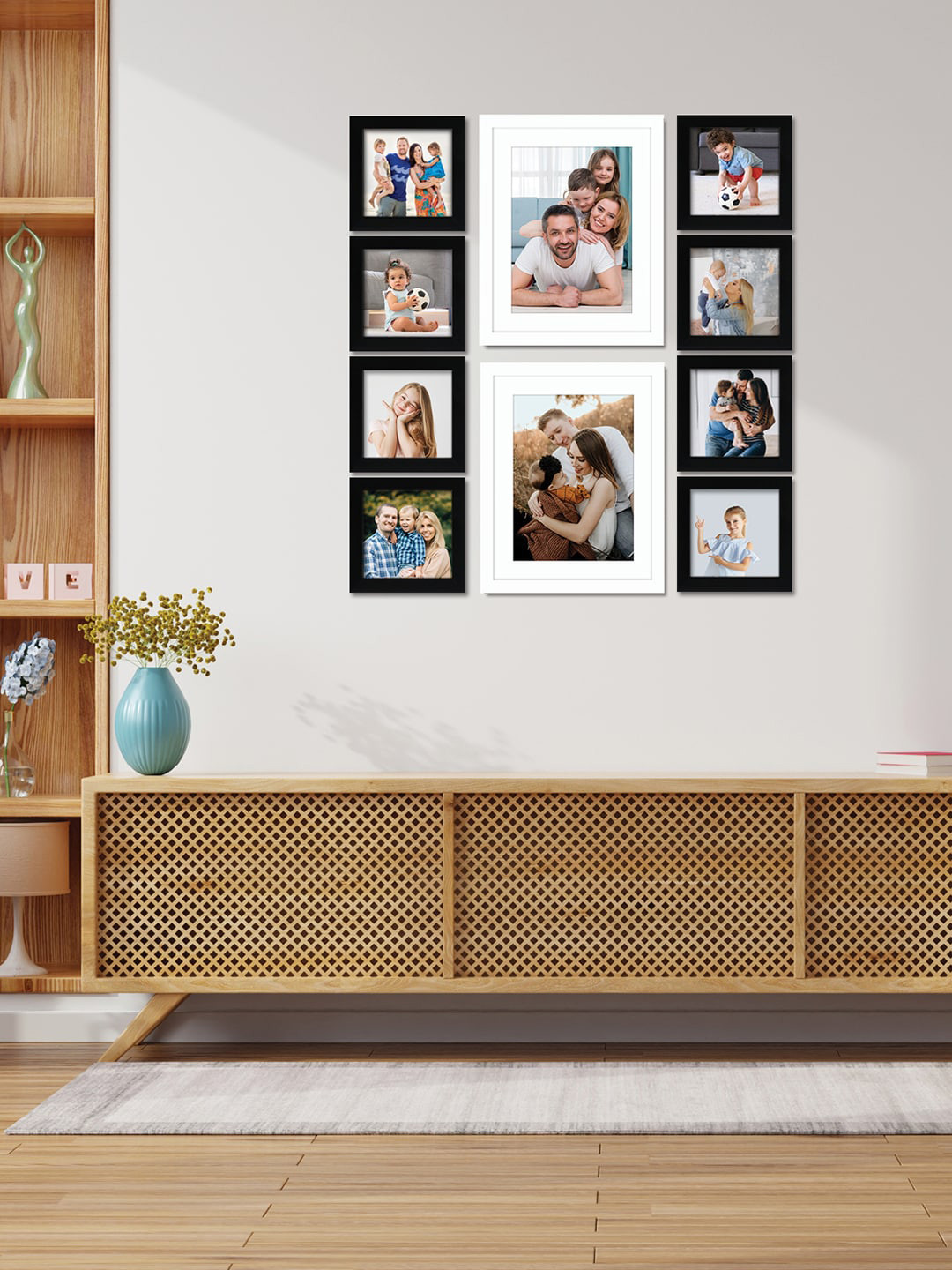 

RANDOM Set Of 10 Individual Photo Frames, Black