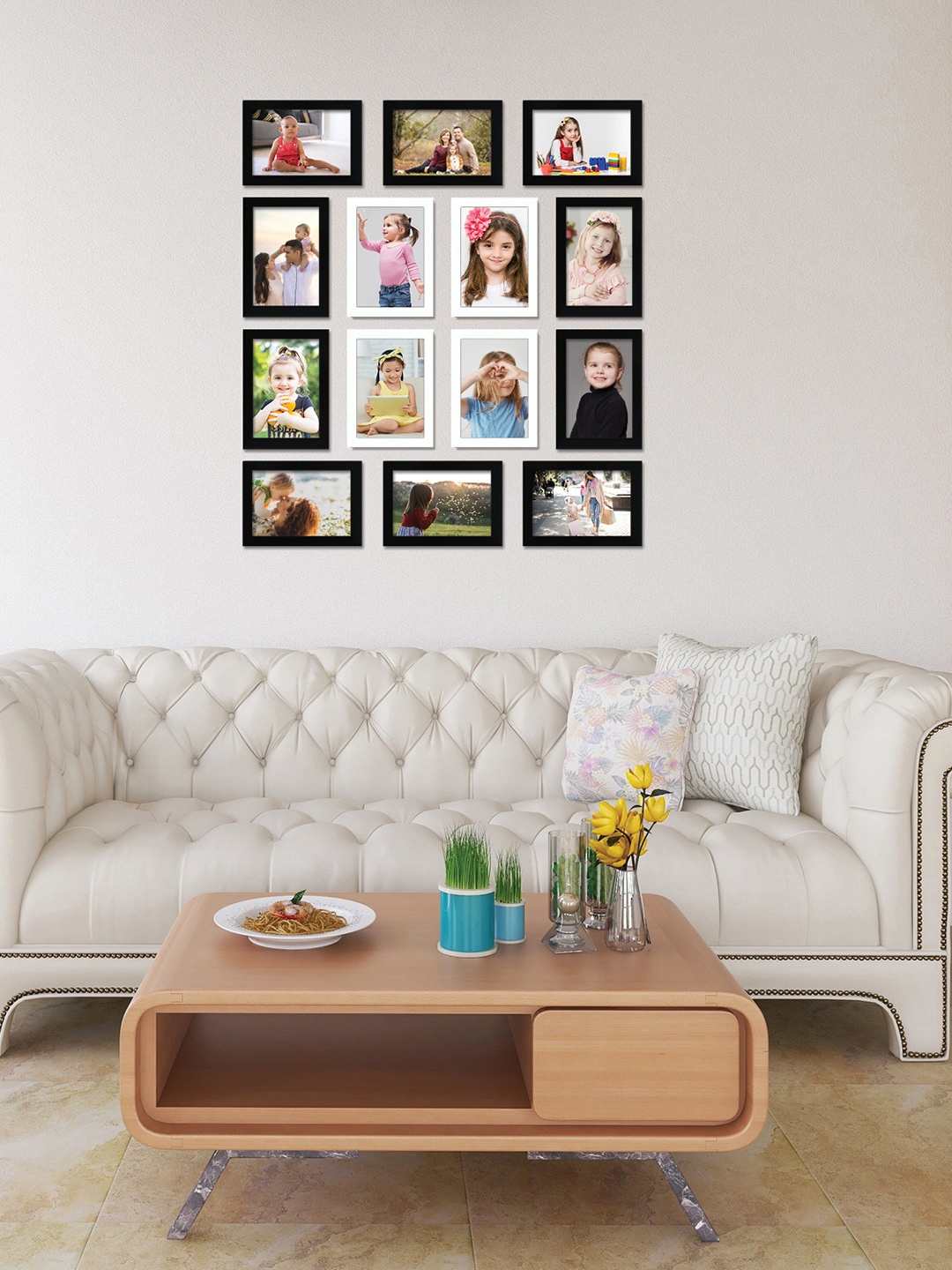 

RANDOM Set Of 14 Black Solid Wall Photo Frames