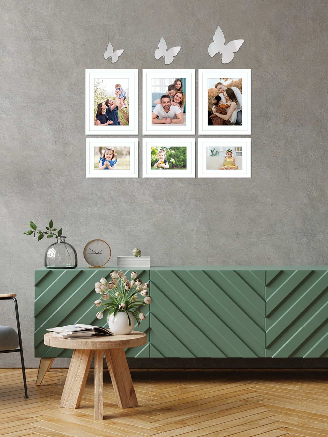 

RANDOM Set Of 6 Black & White Wooden Photo Frames