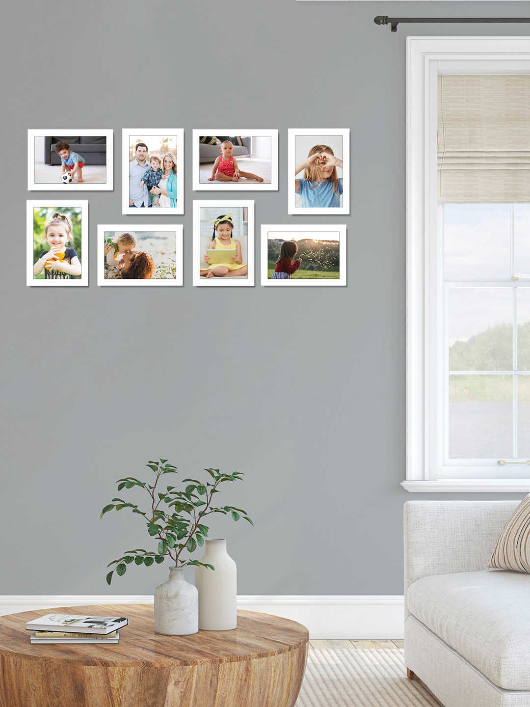 

RANDOM Set of 8 White Solid Individual Photo Frames