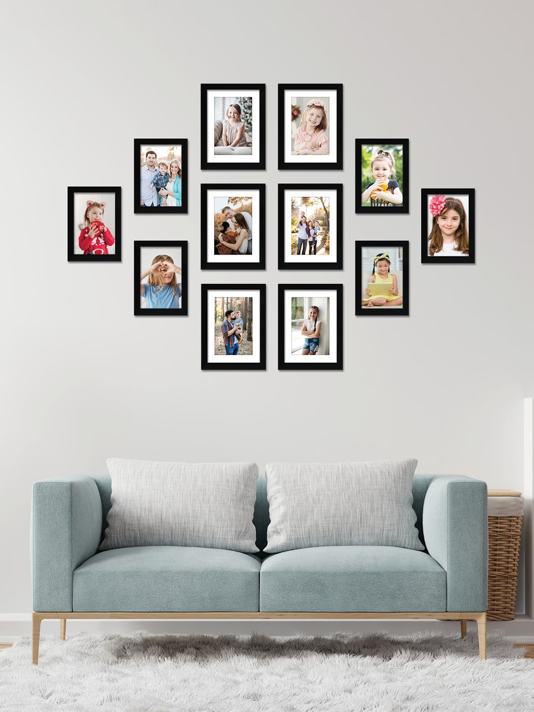 

RANDOM Set Of 12 Black Solid Photo Frames