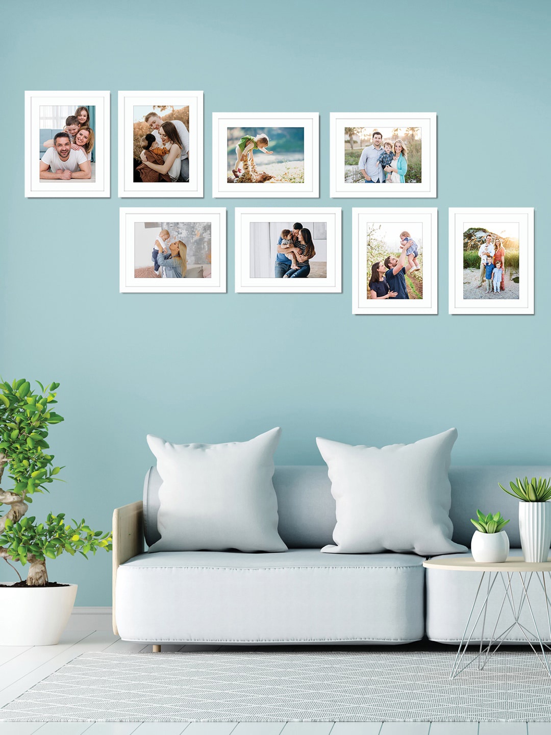 

RANDOM Set of 8 Individual photo frames, White