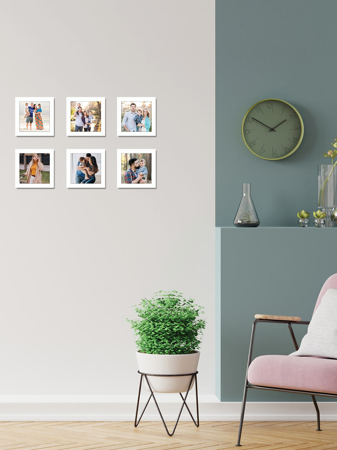 

RANDOM Set of 6 White Solid Individual Photo Frames
