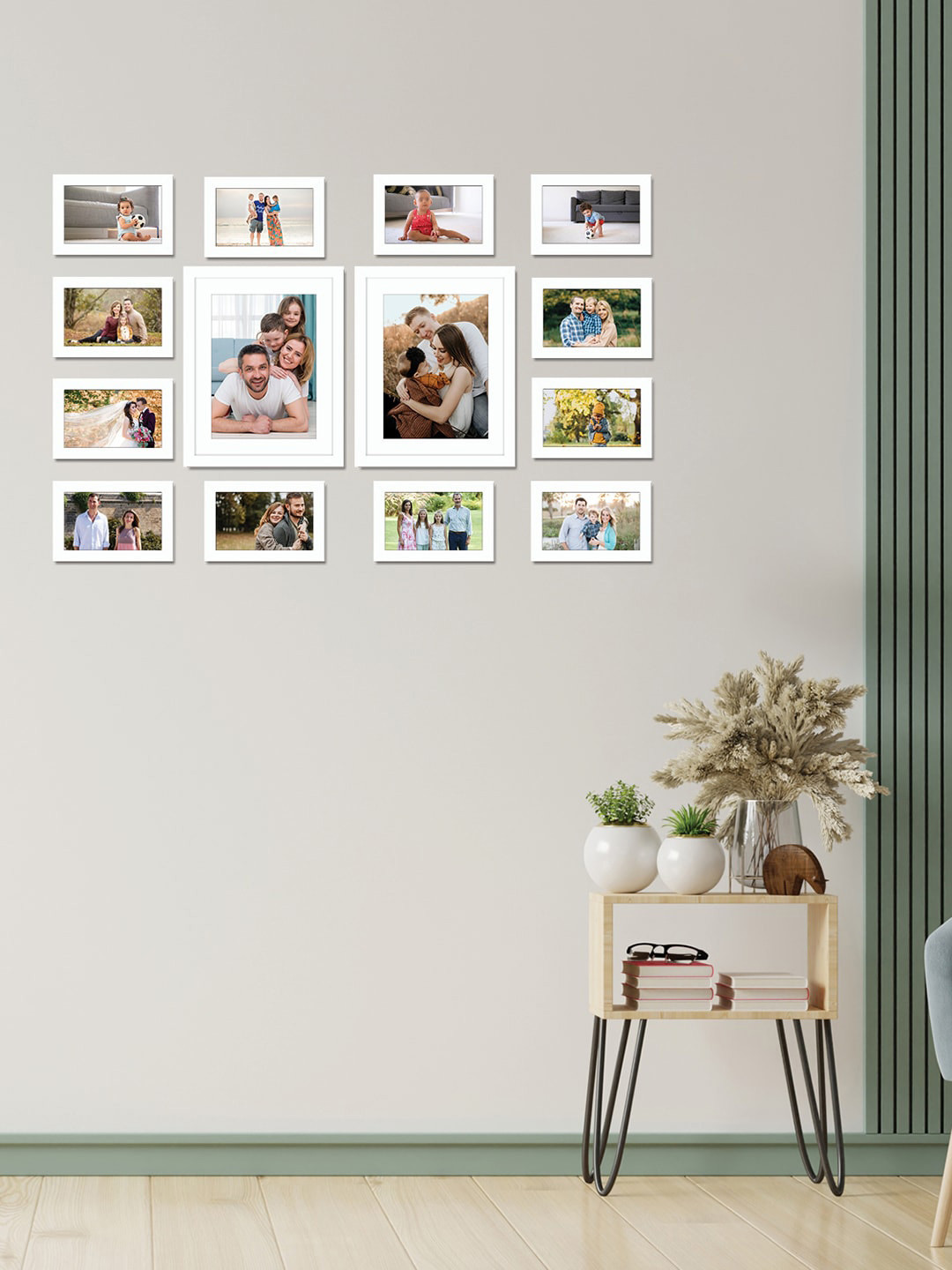 

RANDOM Set of 14 Individual photo frames, White