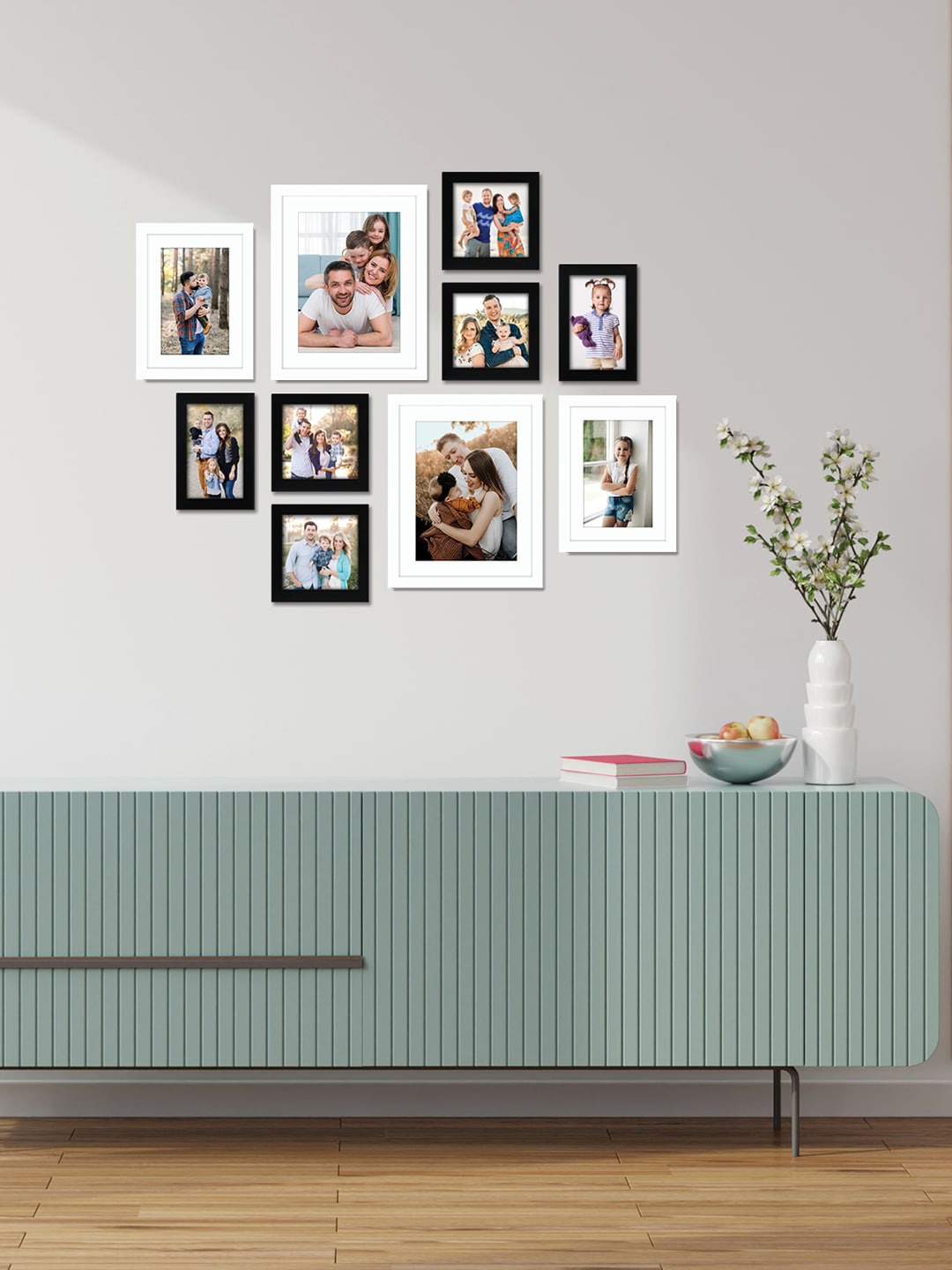 

RANDOM Set Of 10 Black & White Solid Collage Photo Frames
