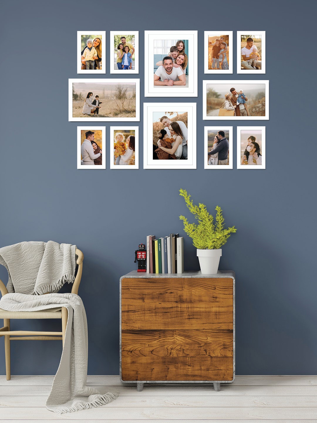 

RANDOM White Set Of 8 Solid Wall Photo Frames