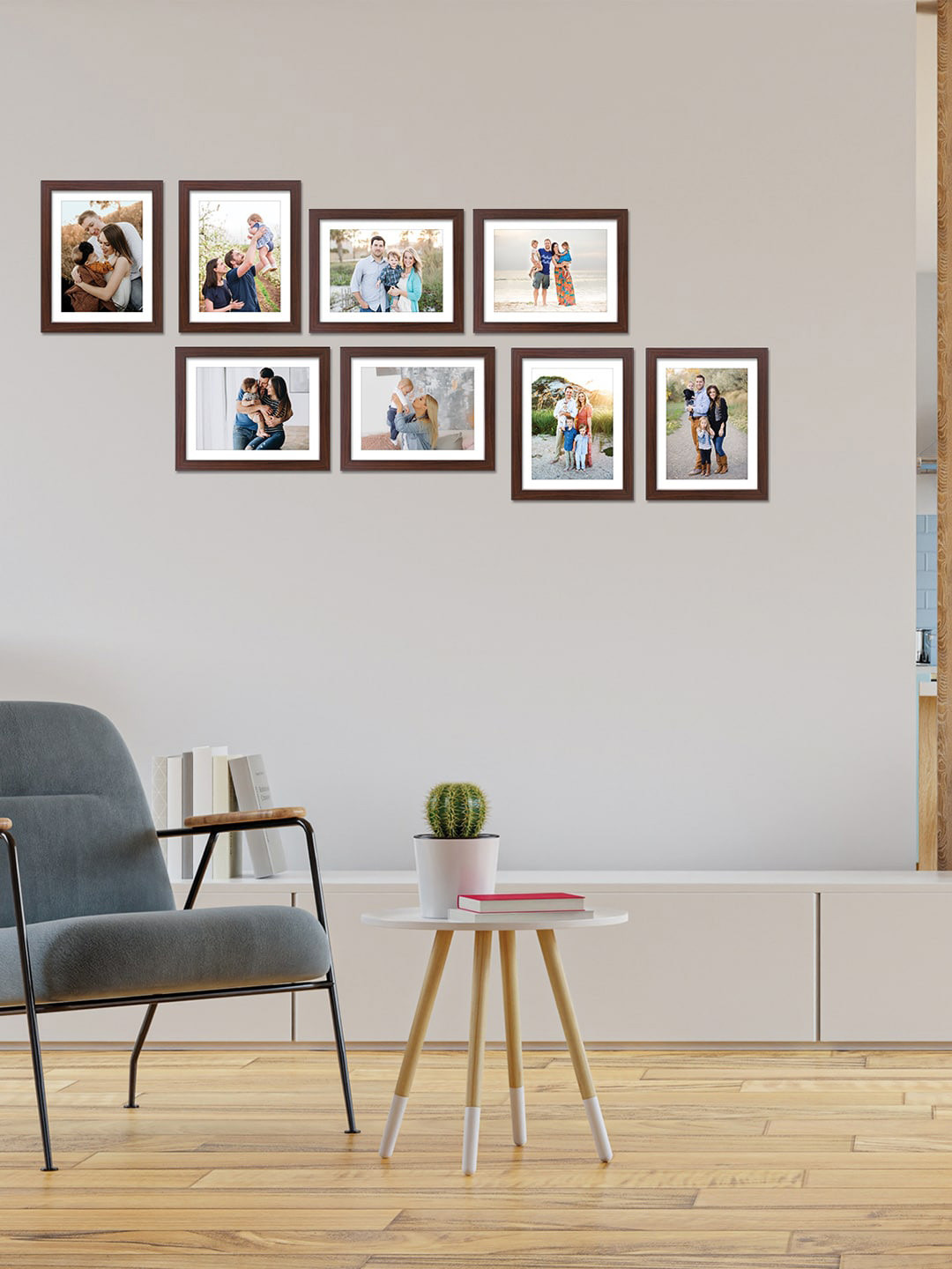 

RANDOM Set Of 8 Brown Solid Synthetic Collage Photo Frames