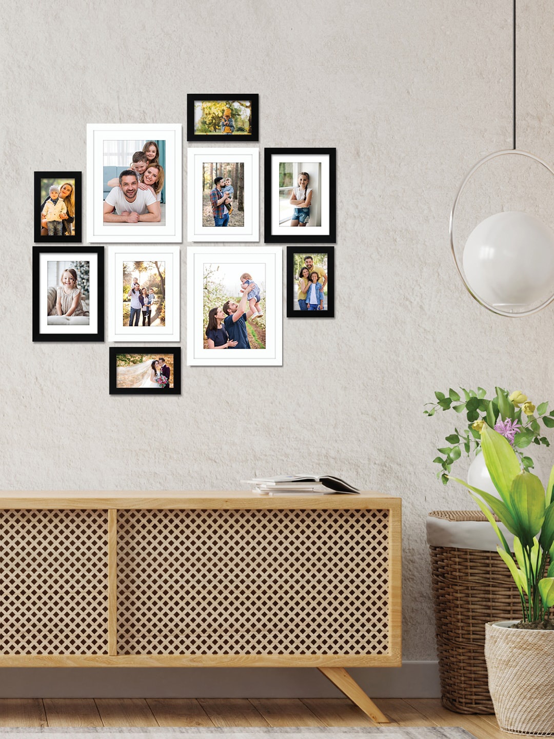 

RANDOM Set of 10 Black & White Solid Collage Photo Frames