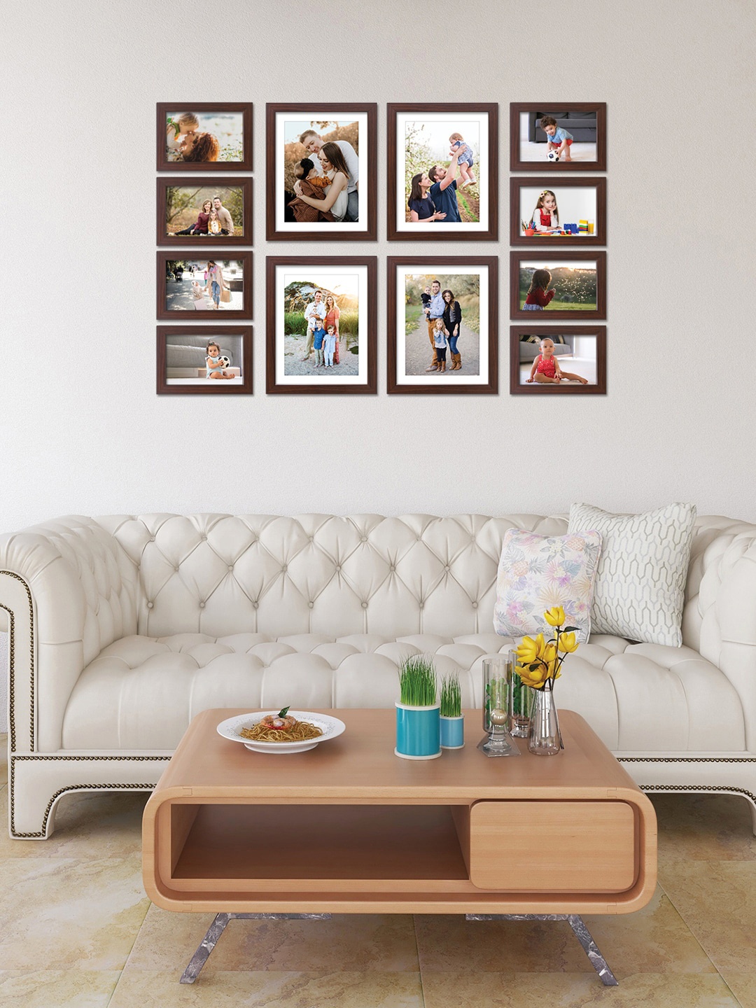

RANDOM Set Of 12 Brown Solid Individual Photo Frames