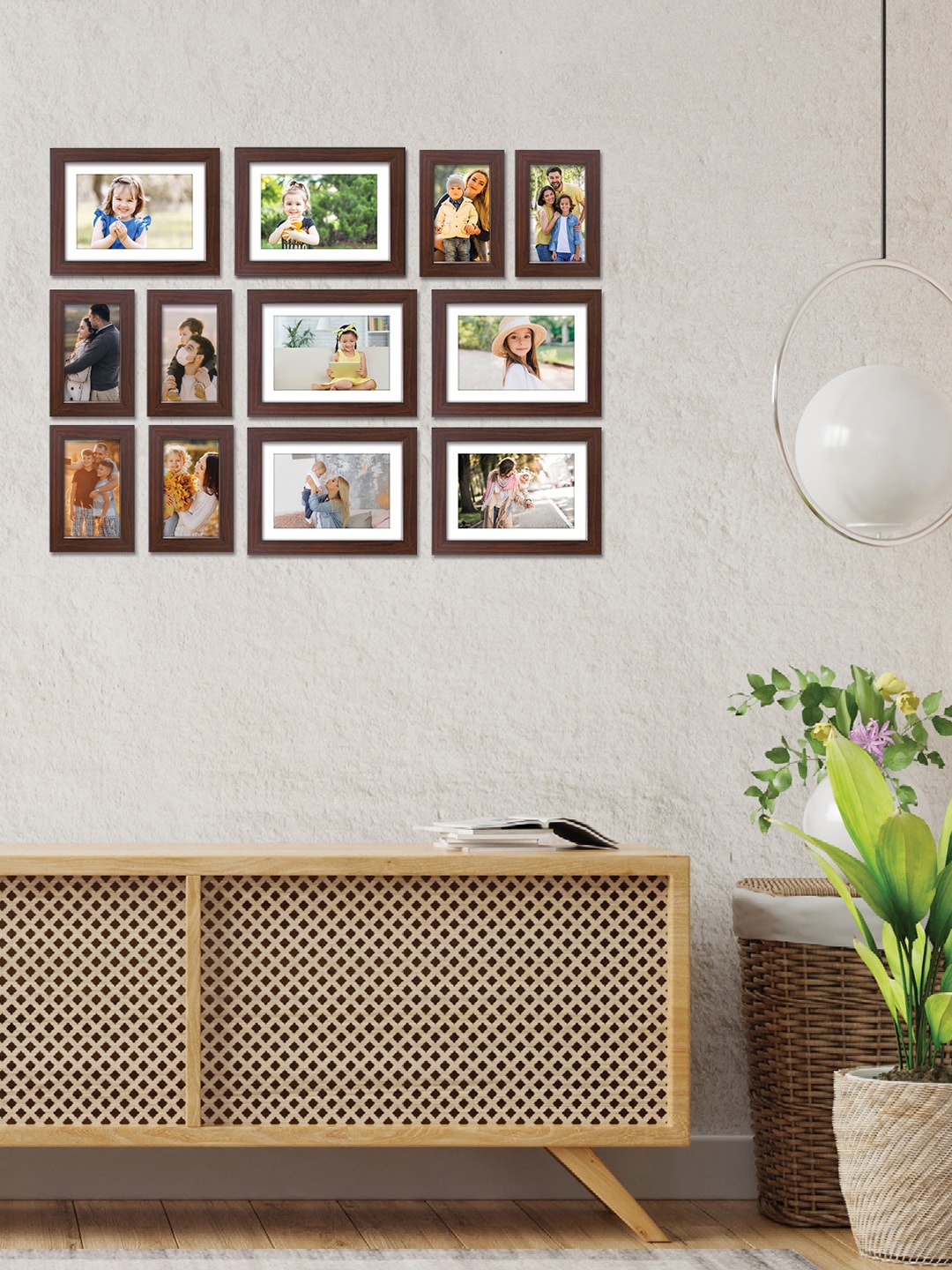 

RANDOM Set Of 12 Brown Solid Collage Photo Frames