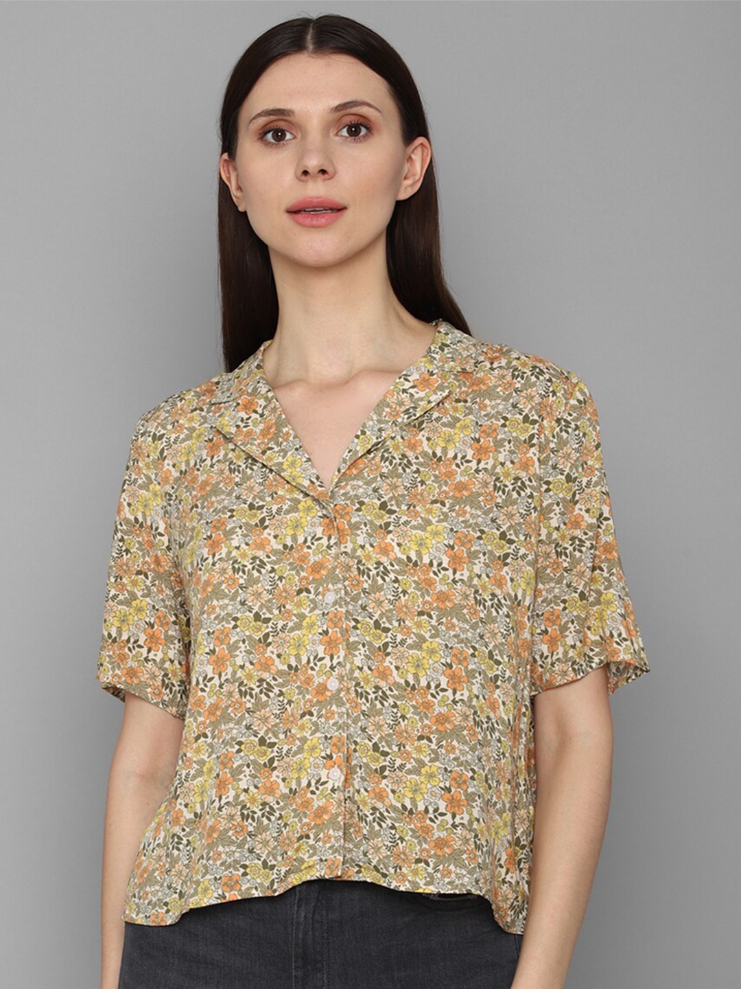 

Allen Solly Woman Women Multicoloured Printed Casual Shirt, Multi