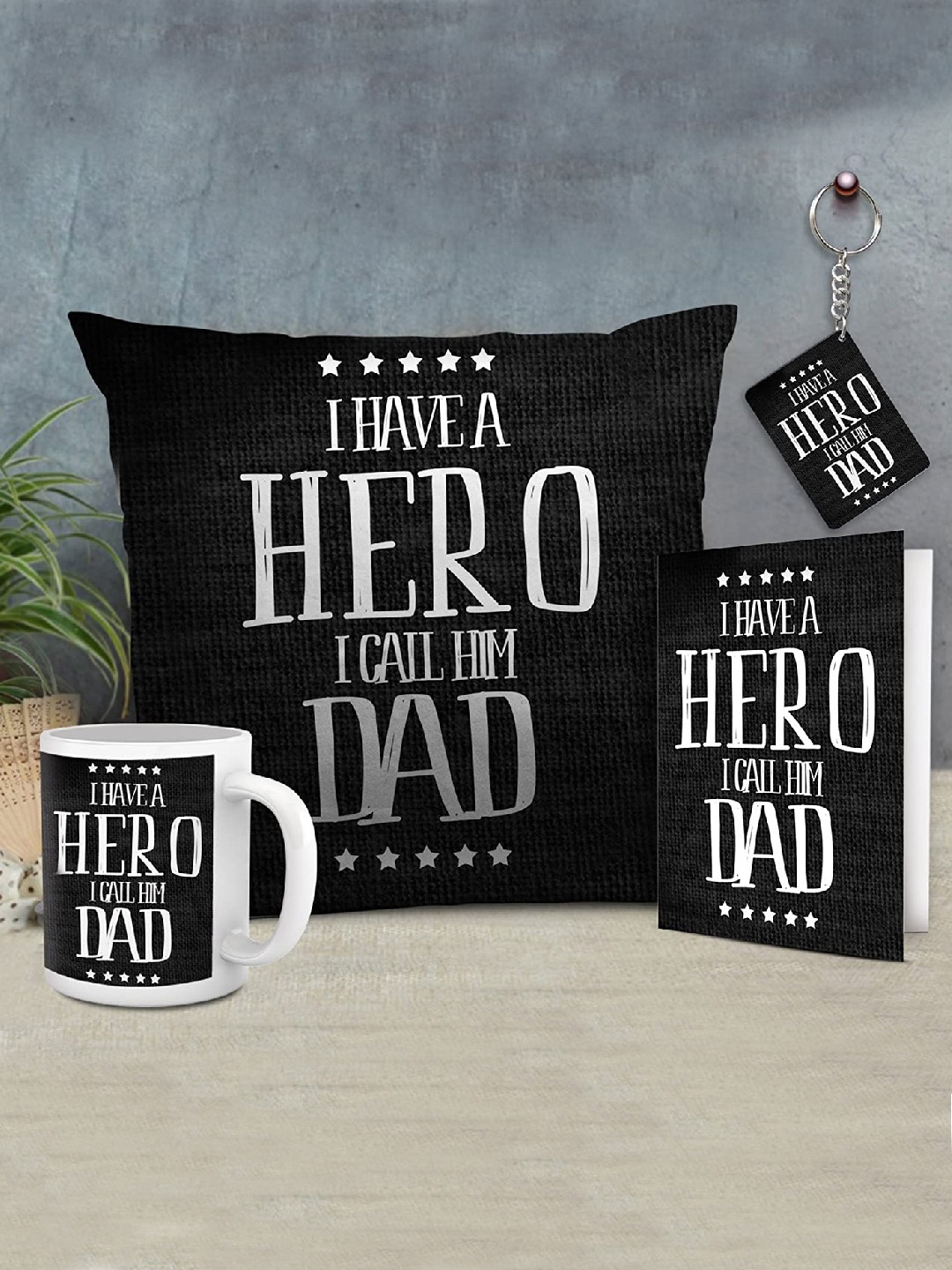 

TIED RIBBONS Black & White Printed Fathers Day Gift Hamper