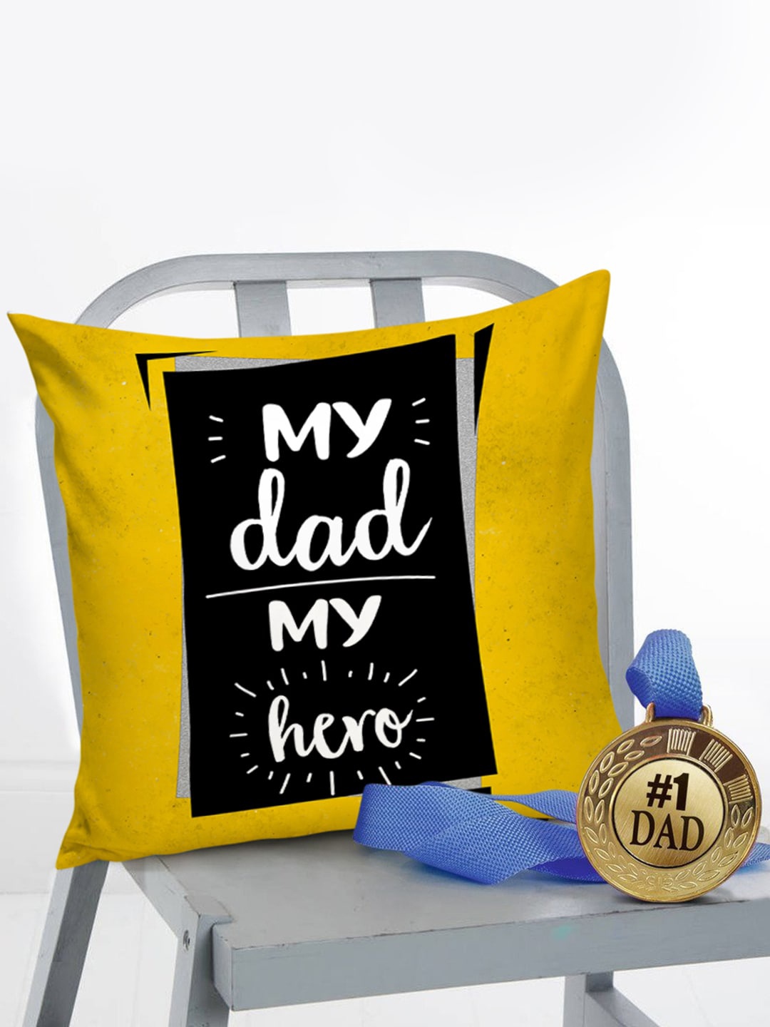 

TIED RIBBONS Yellow & Black Printed Fathers Day Gift Set