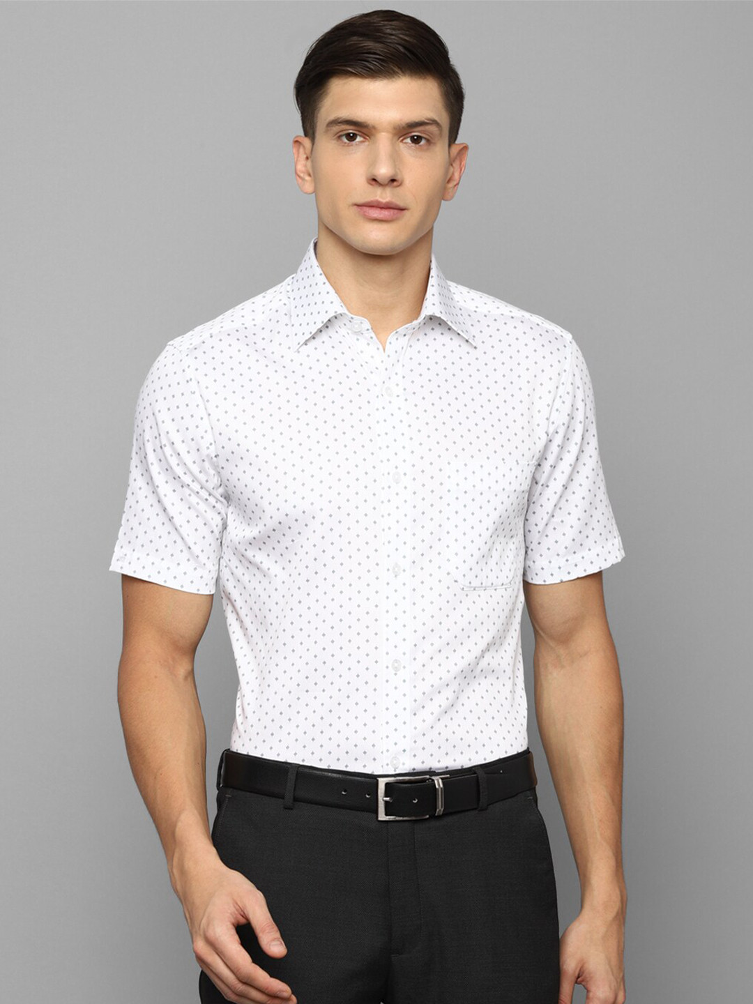 

Louis Philippe Men White Printed Formal Shirt