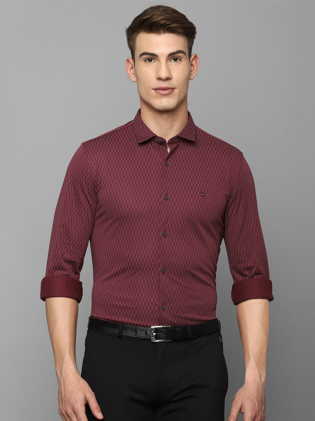 

Louis Philippe Sport Men Maroon Slim Fit Printed Casual Shirt