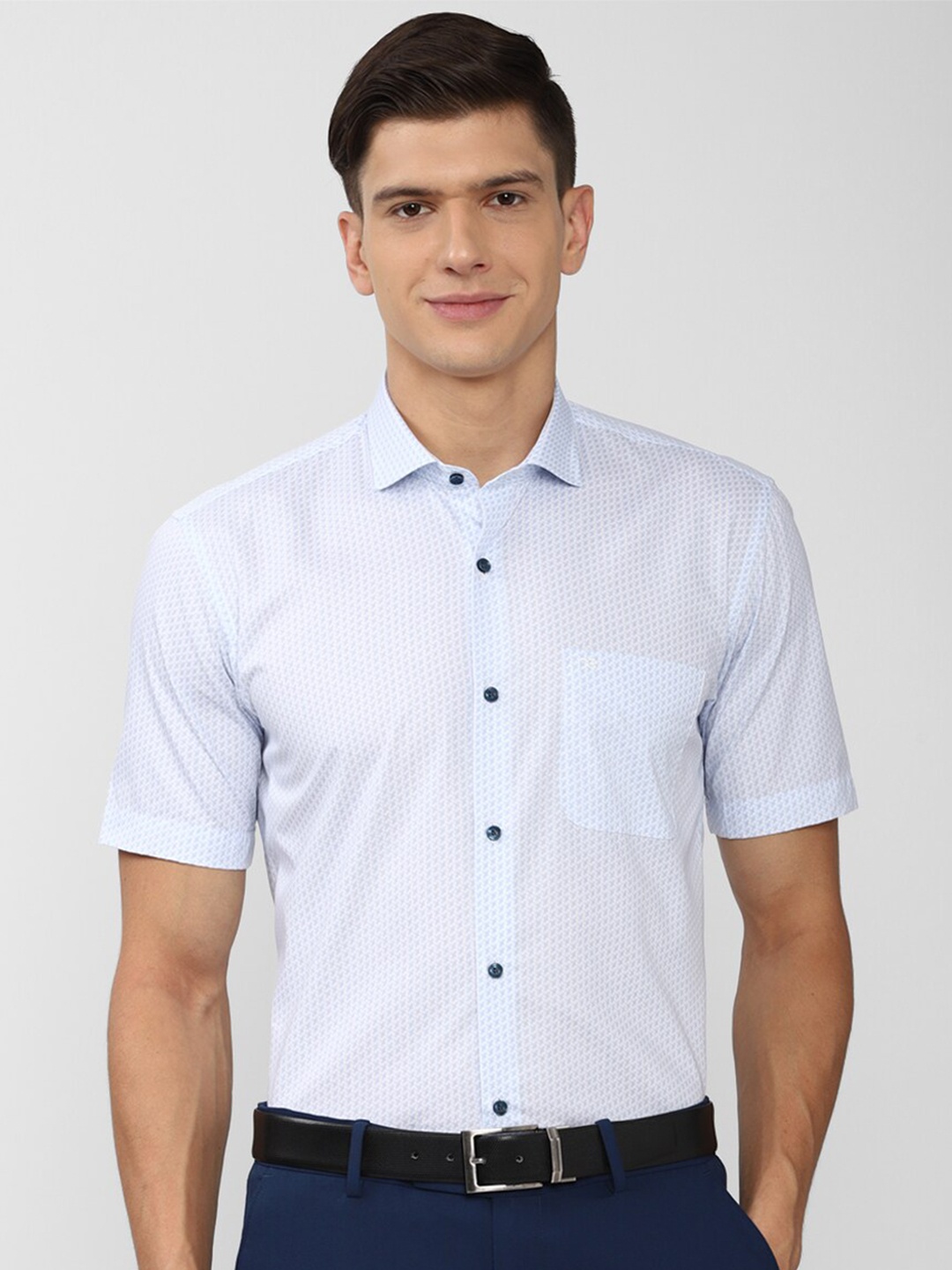 

Peter England Men White Printed Formal Shirt