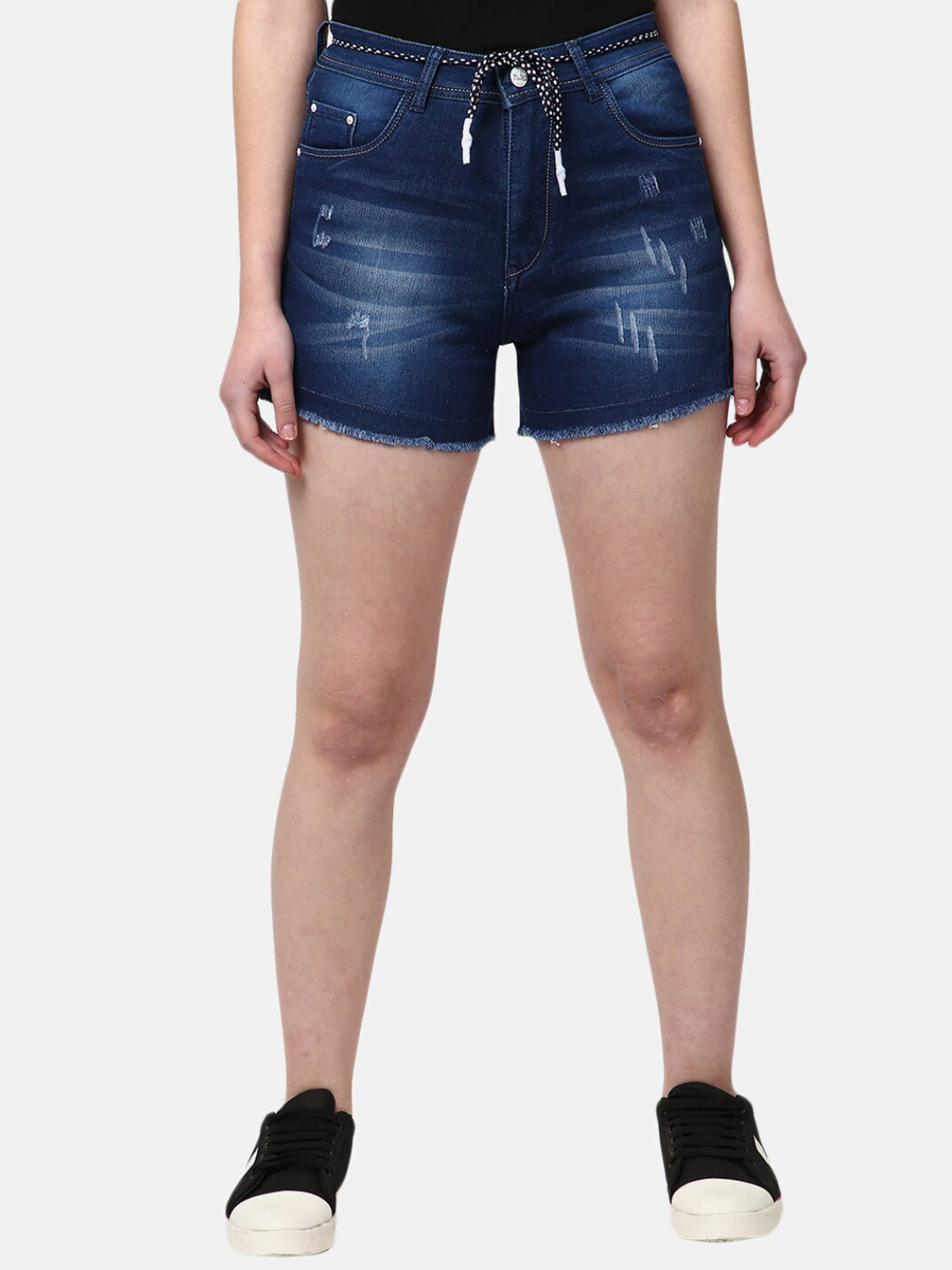 

V-Mart Women Blue Mid Rise Washed Denim Shorts