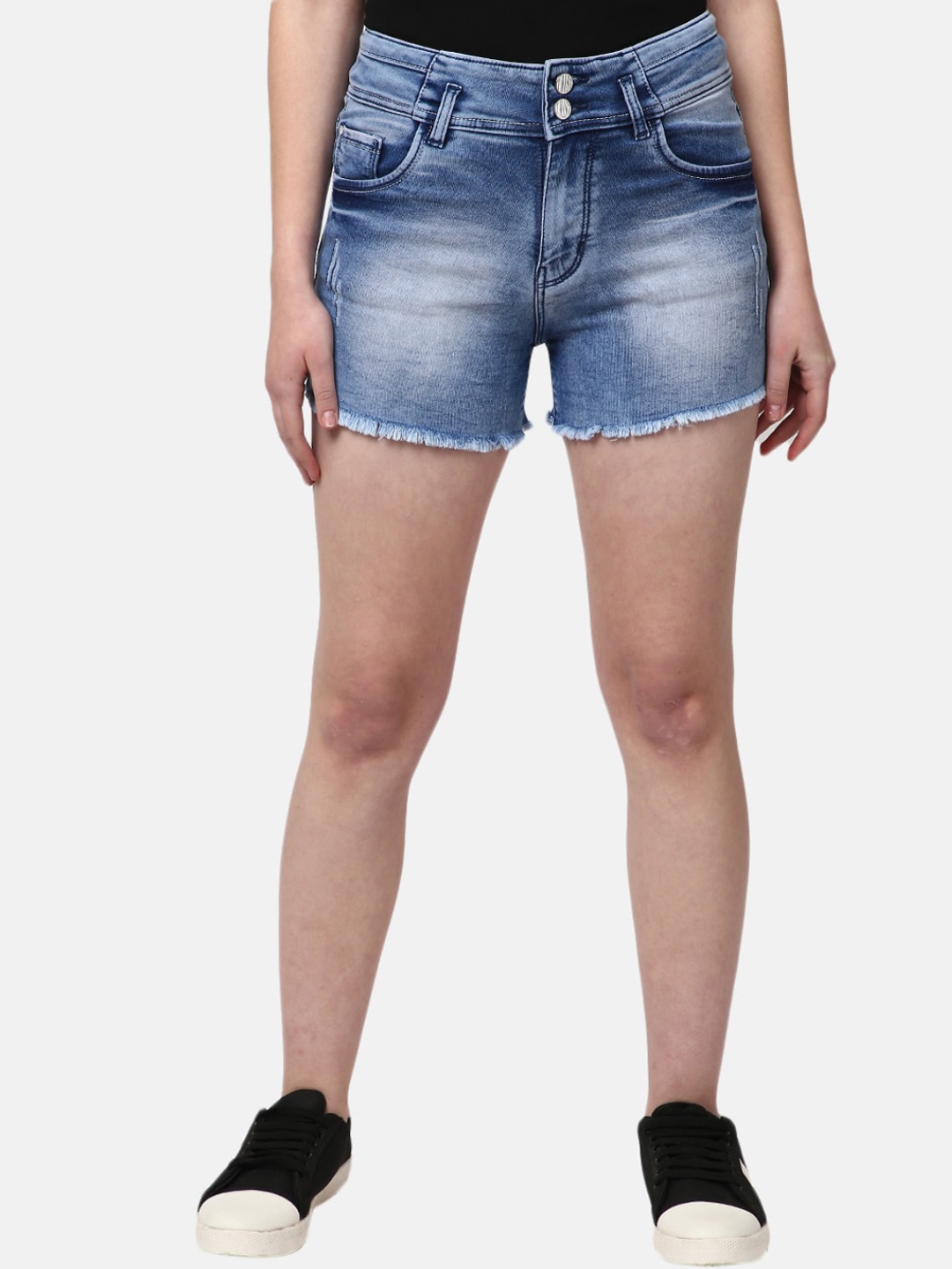 

V-Mart Women Blue Washed Denim Shorts