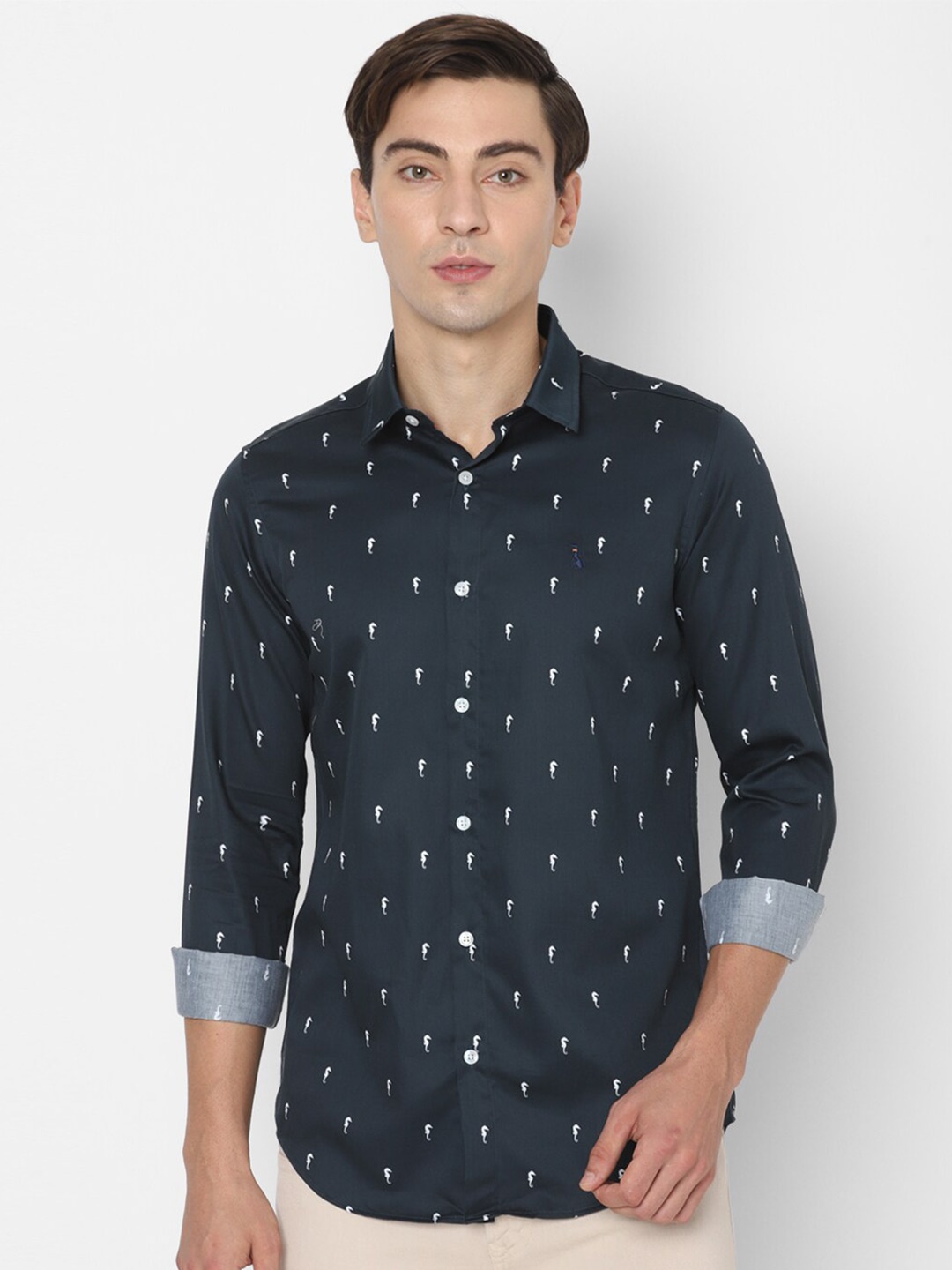 

SIMON CARTER LONDON Men Green Slim Fit Printed Casual Shirt