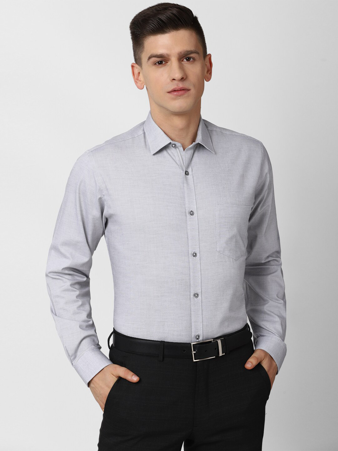 

Van Heusen Men Grey Formal Shirt