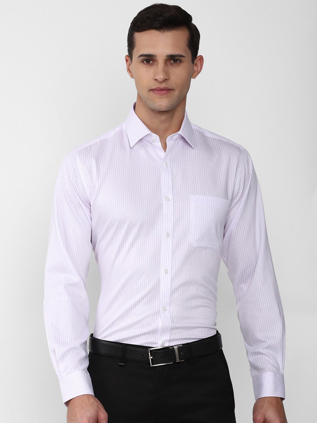 

Van Heusen Men White Striped Formal Shirt