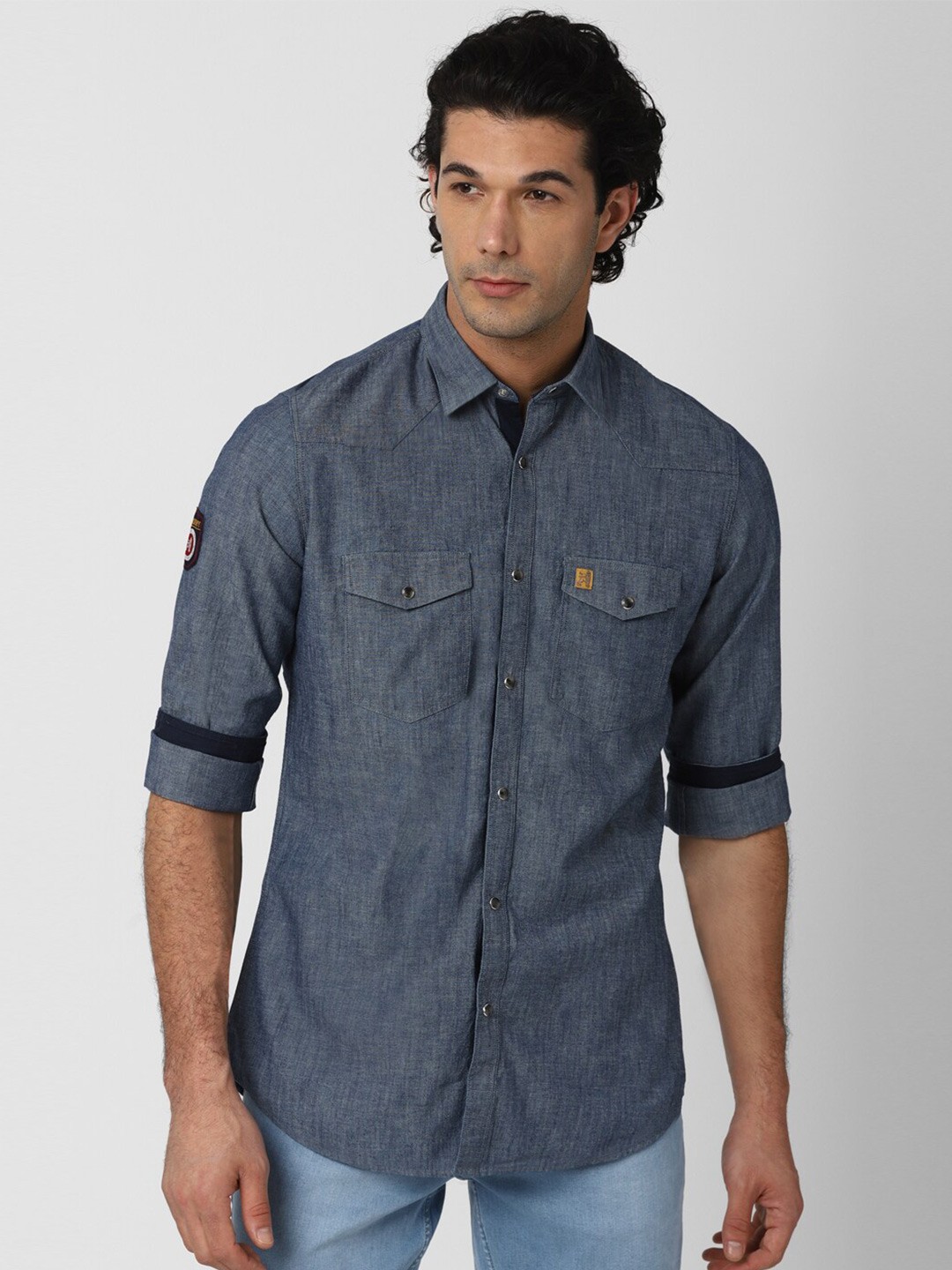 

Van Heusen ACADEMY Men Blue Slim Fit Casual Shirt