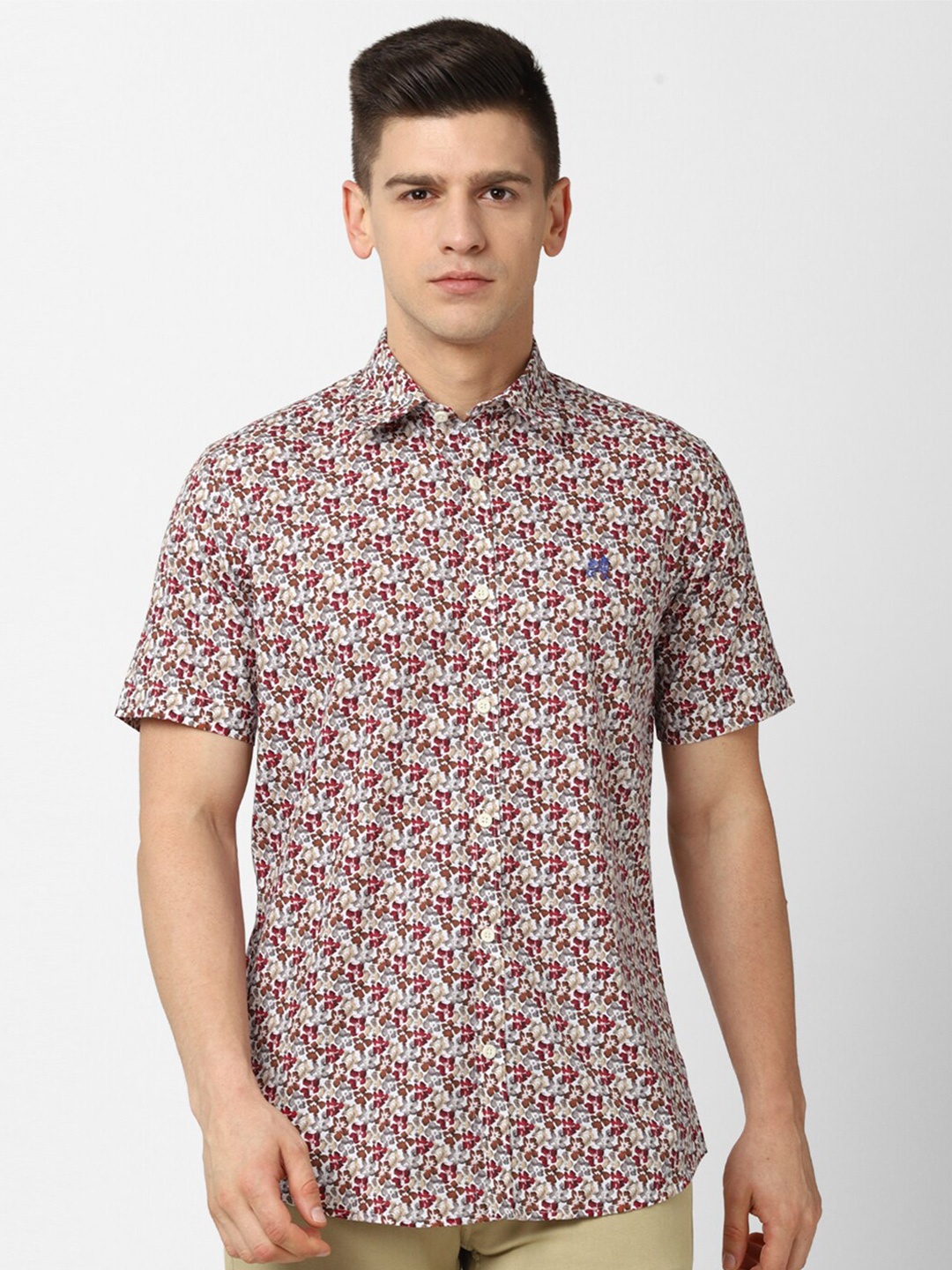 

Van Heusen ACADEMY Men Maroon Slim Fit Floral Printed Casual Shirt