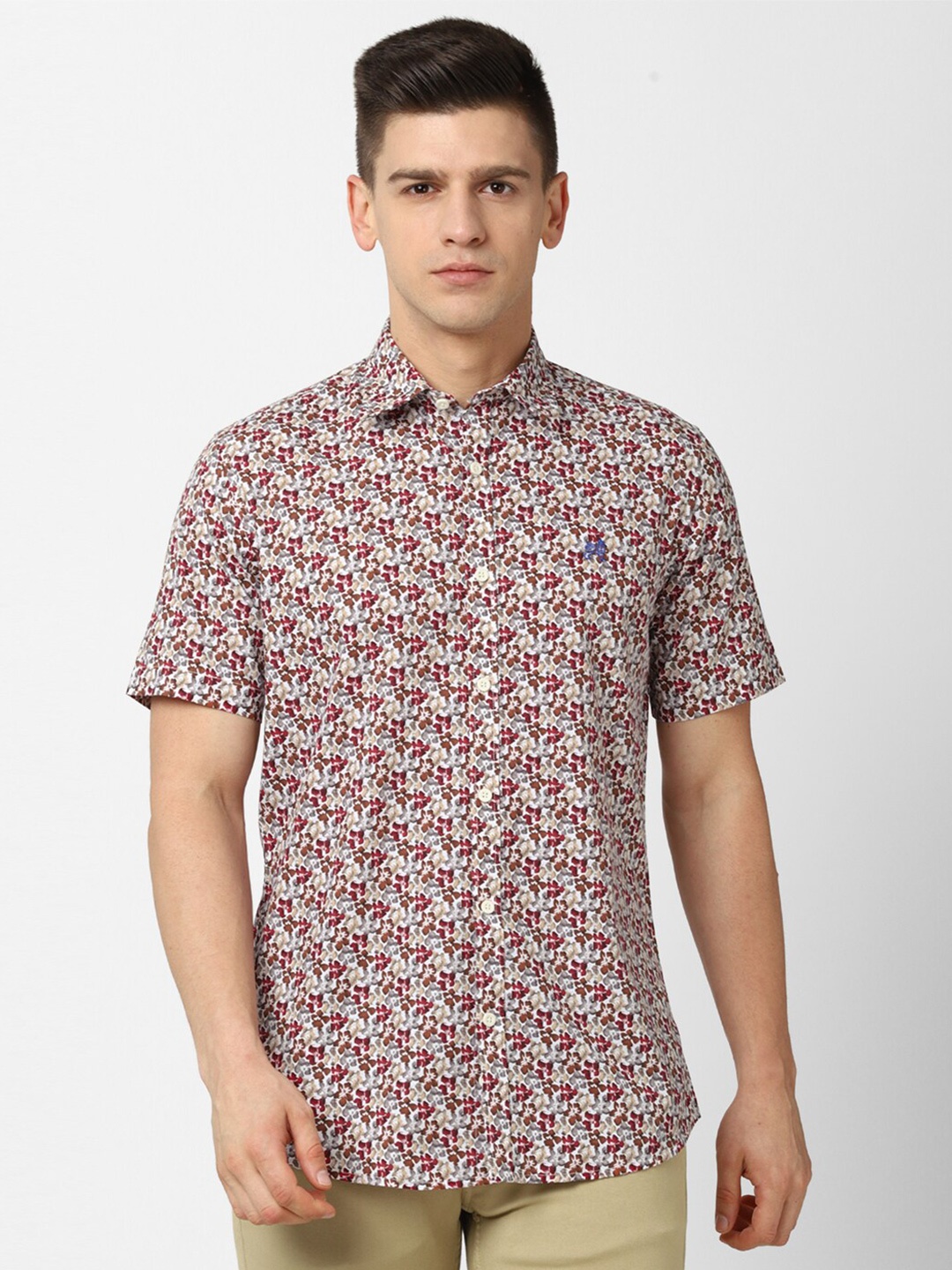 

Van Heusen ACADEMY Men Maroon Slim Fit Floral Printed Casual Shirt