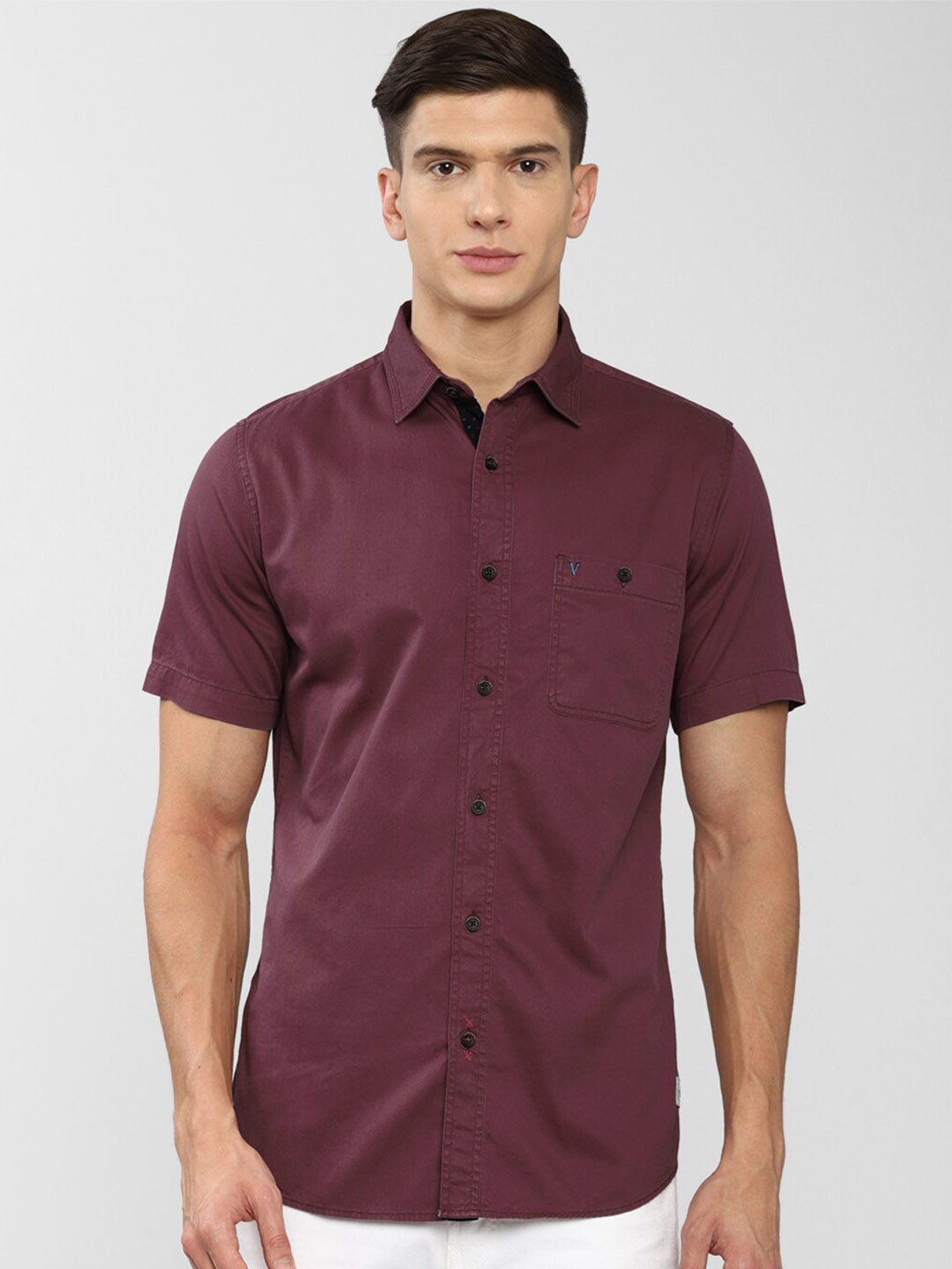 

VAN HEUSEN DENIM LABS Men Maroon Slim Fit Casual Shirt