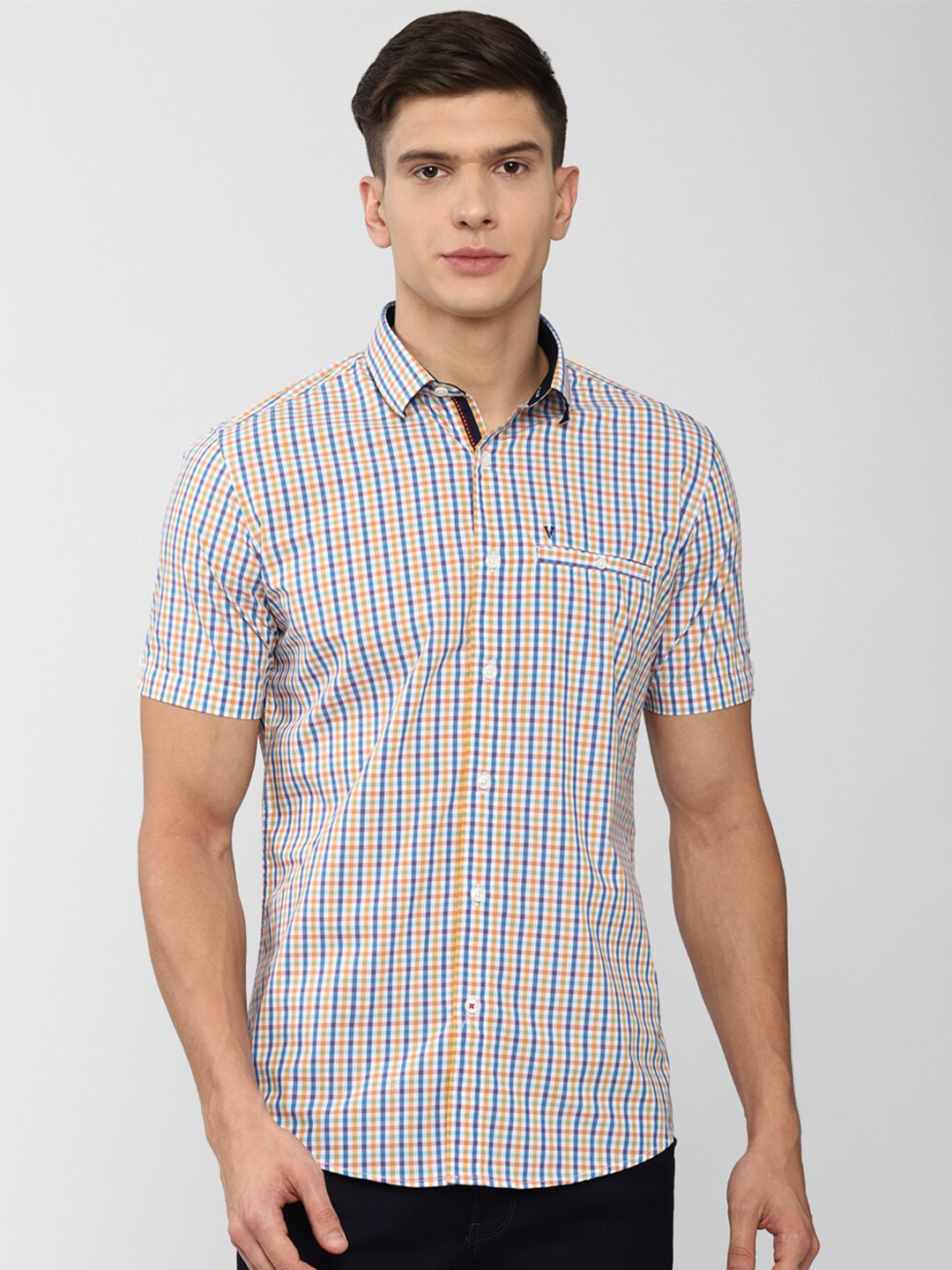 

Van Heusen Sport Men Multicoloured Slim Fit Gingham Checks Casual Shirt, Multi