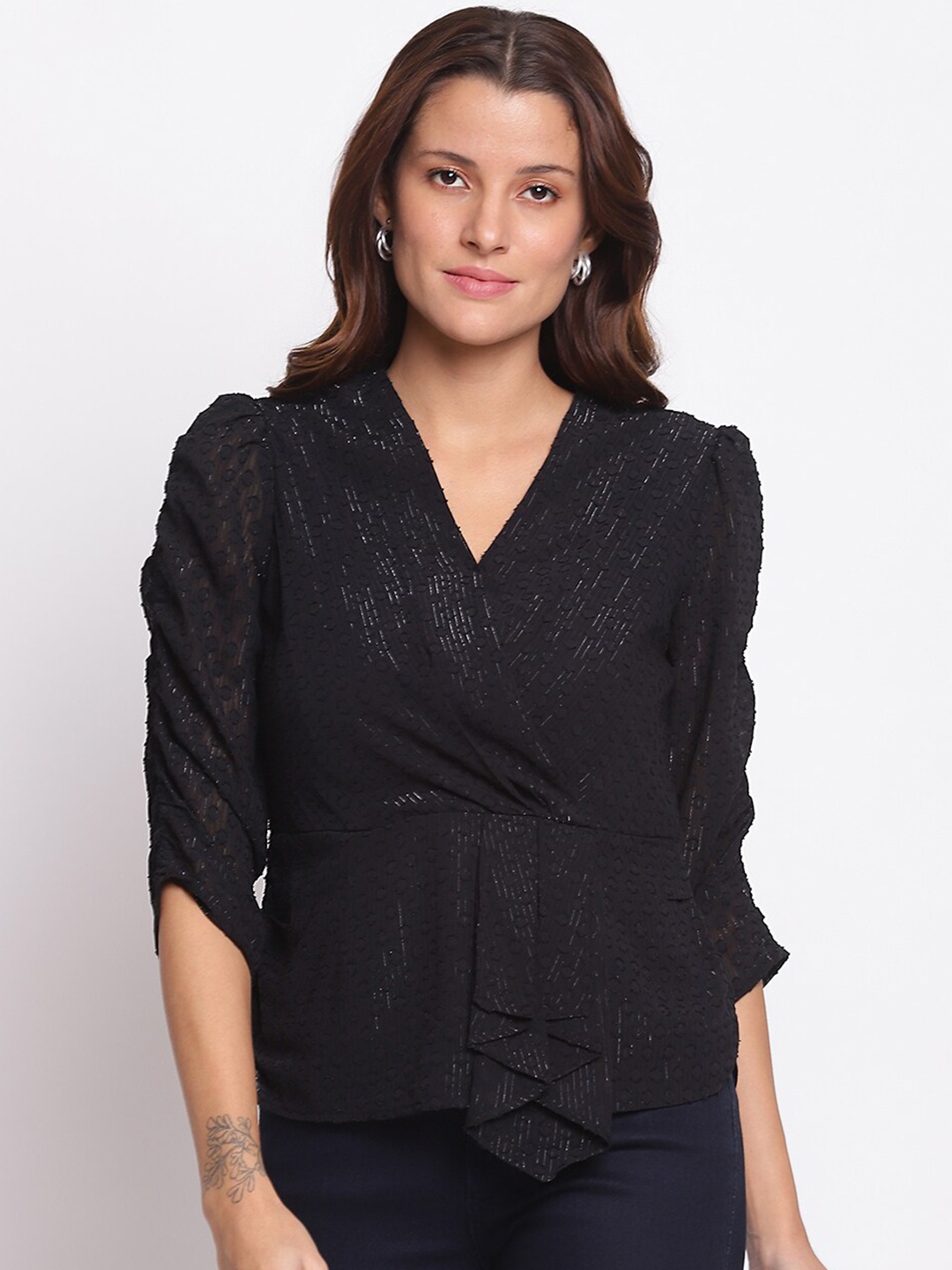 

Latin Quarters Black Wrap Top