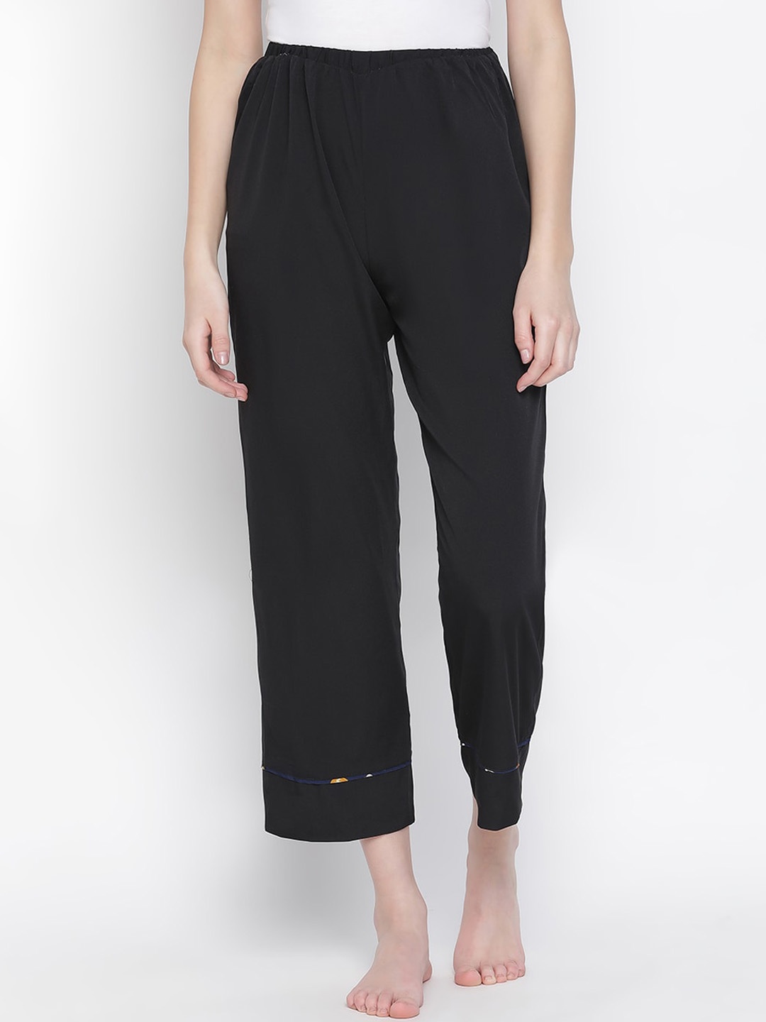 

Oxolloxo Women Cropped Lounge Pants, Black