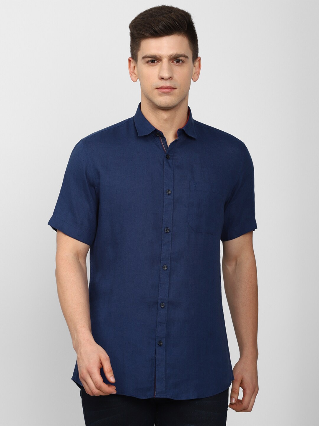 

Van Heusen Sport Men Navy Blue Slim Fit Casual Linen Shirt