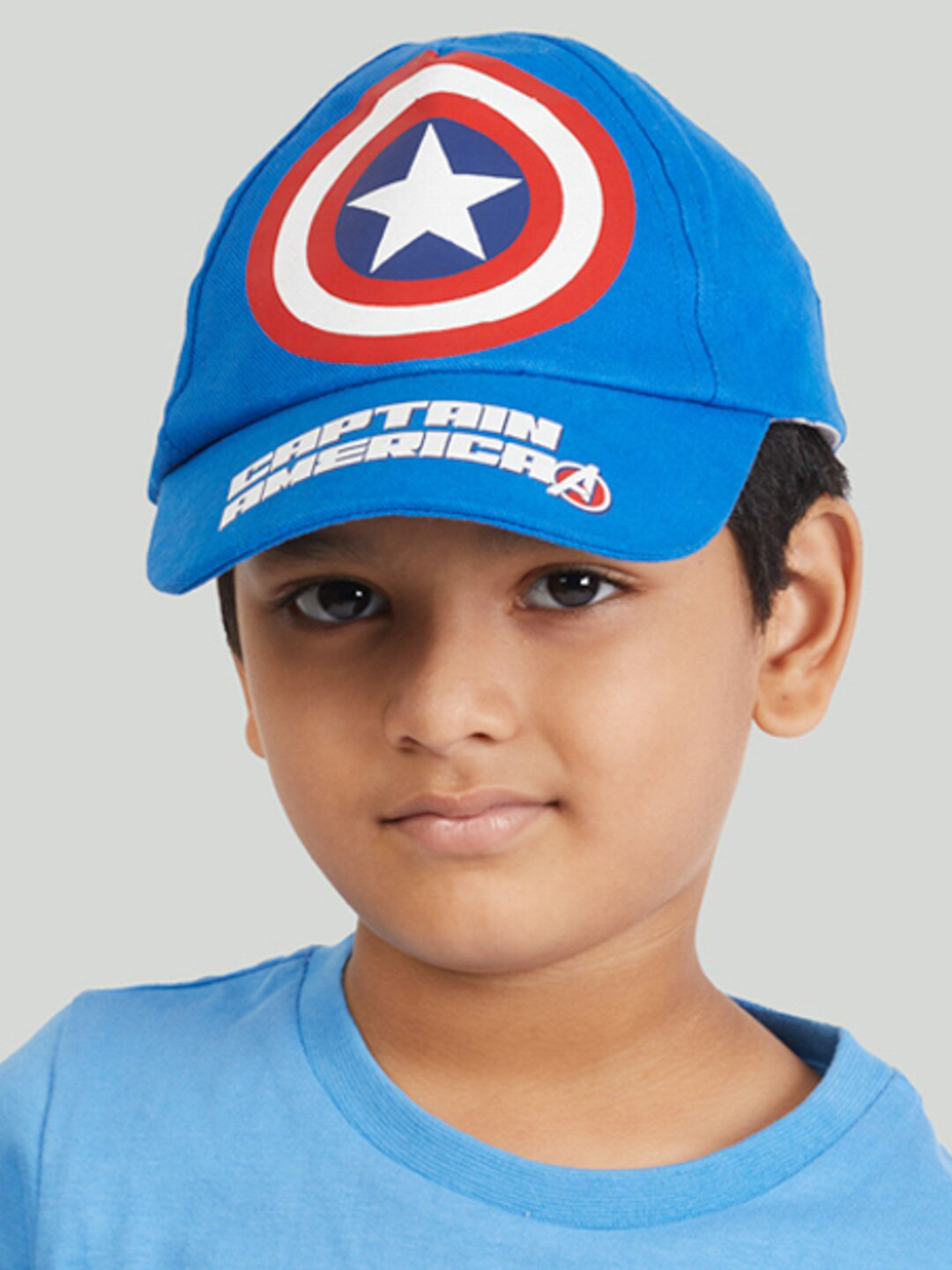 

Zalio Boys Blue Captain America Printed Baseball Cap