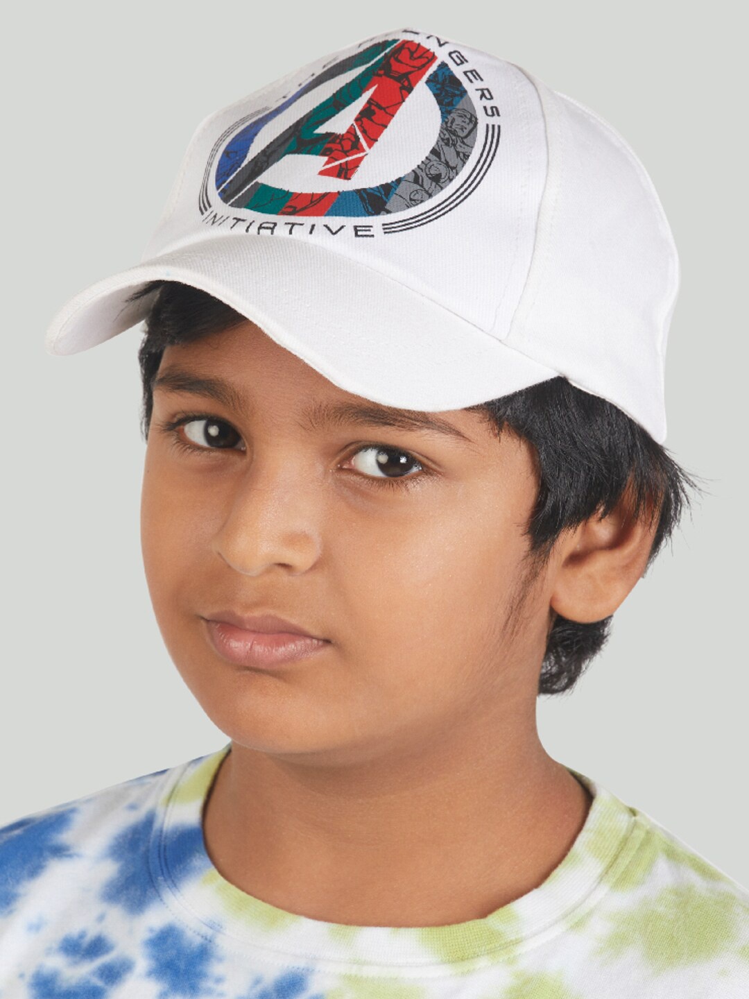 

Zalio Boys White Avengers Printed Baseball Cap