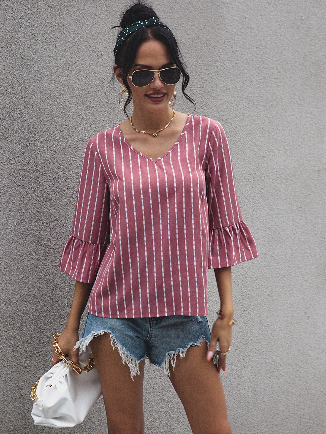 

BoStreet Pink Striped Top