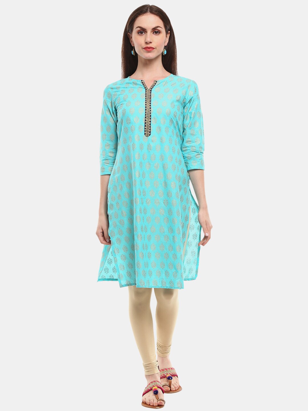 

Desi Mix Women Blue Ethnic Motifs Kurta