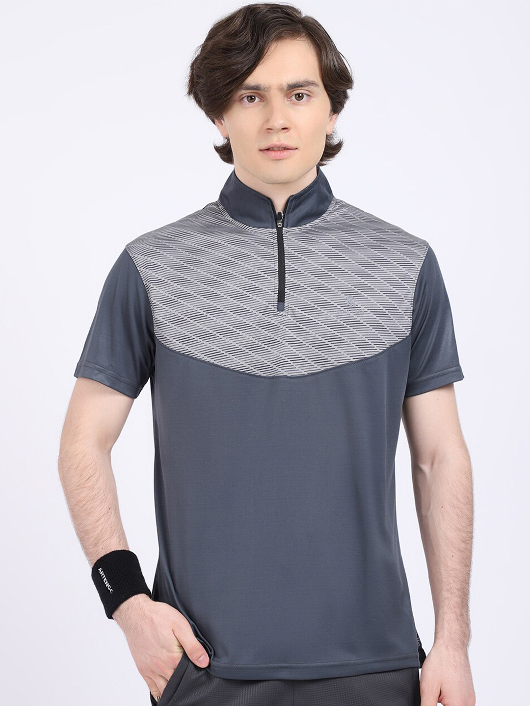 

Gallus Men Grey Melange Dri-FIT Sports T-shirt