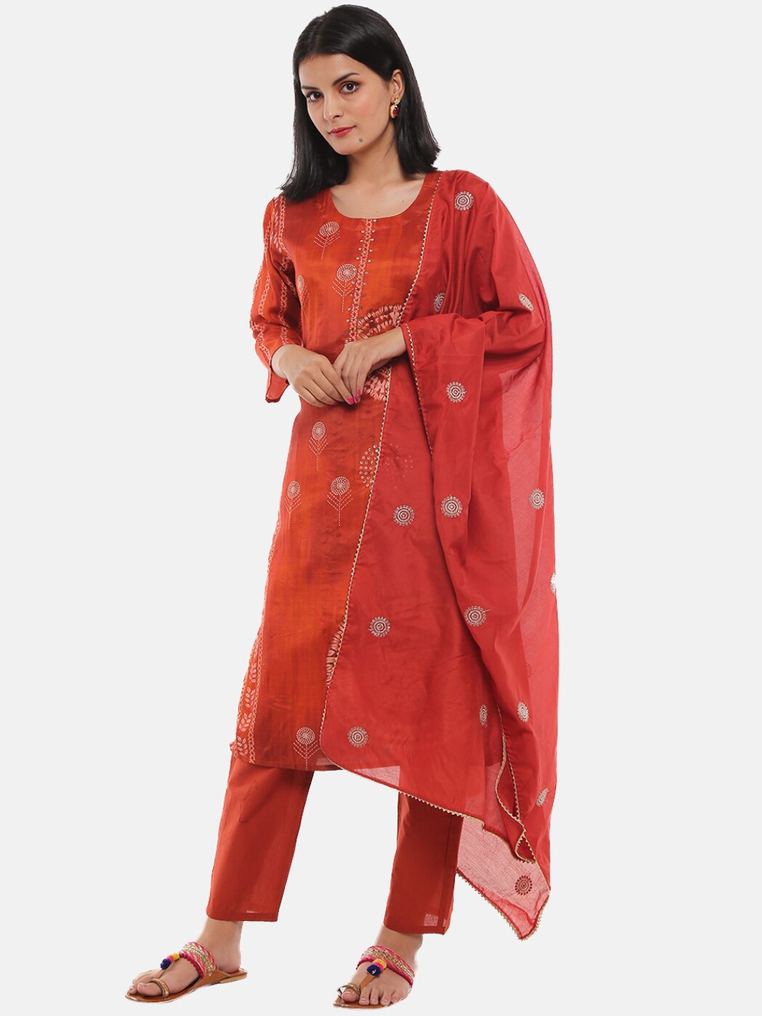 

Desi Mix Women Brown Ethnic Motifs Printed Kurta