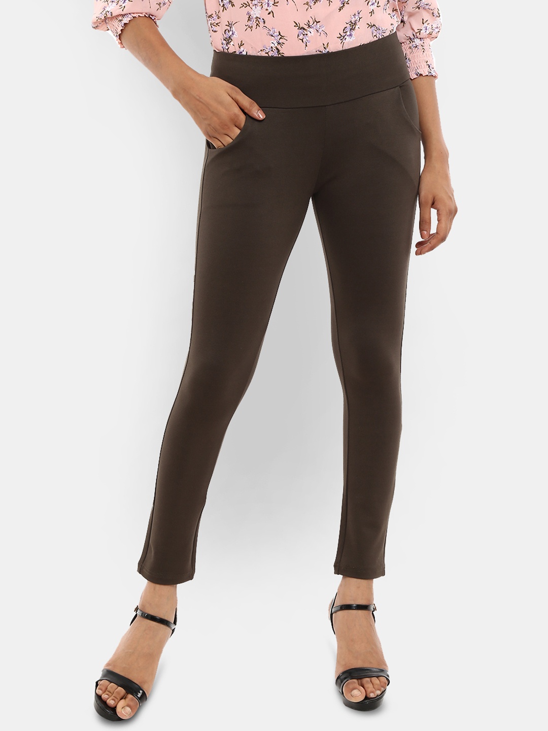 

V-Mart Olive Solid Jeggings