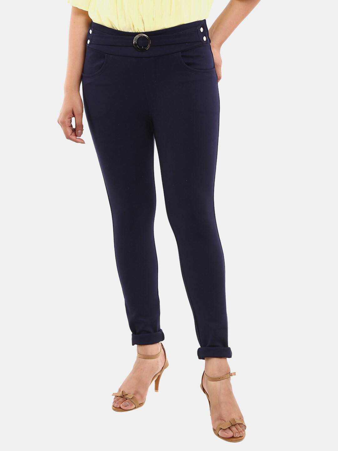 

V-Mart Women Navy Blue Solid Jeggings