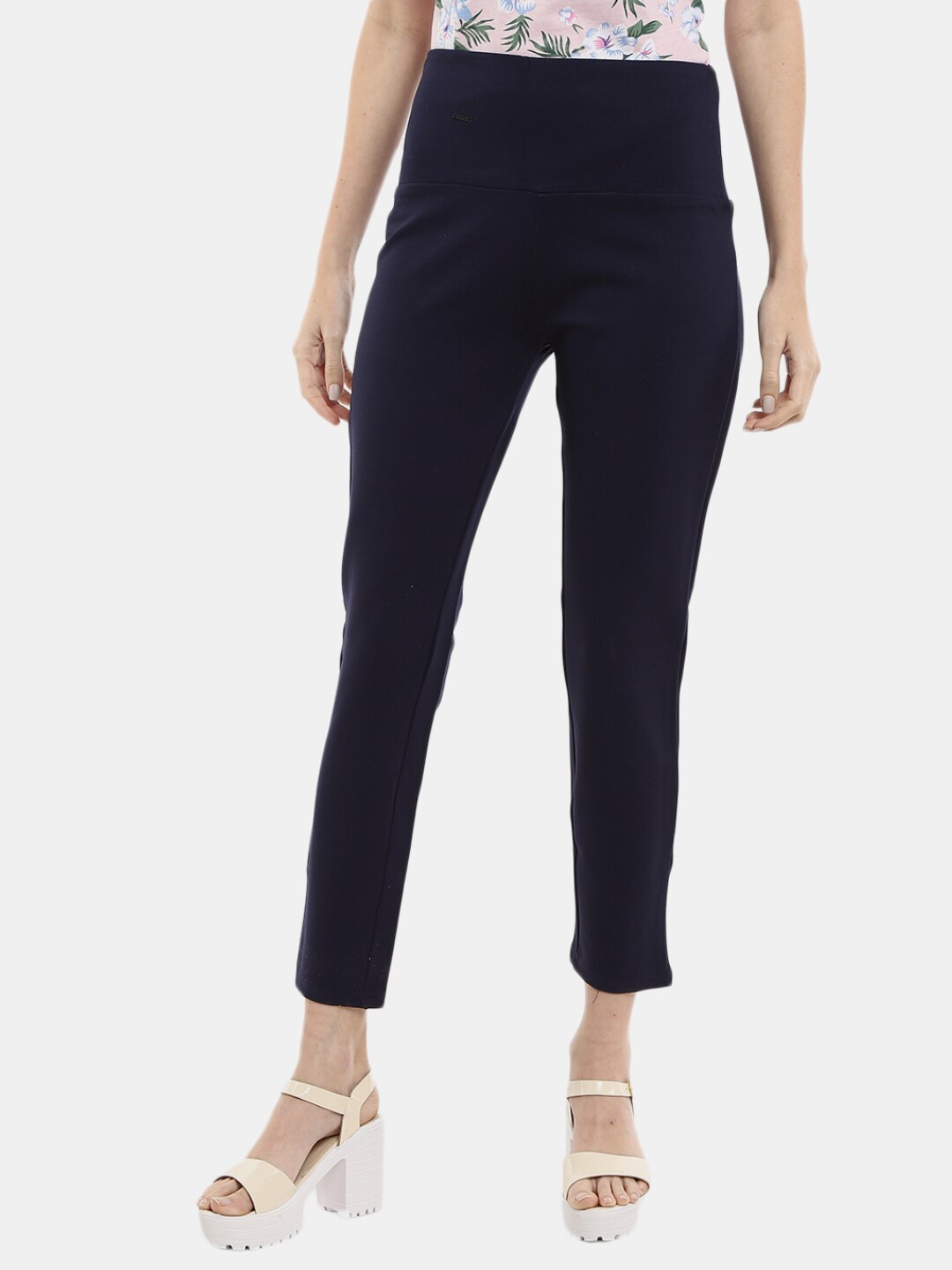 

V-Mart Women Navy Blue Solid Cotton Jeggings