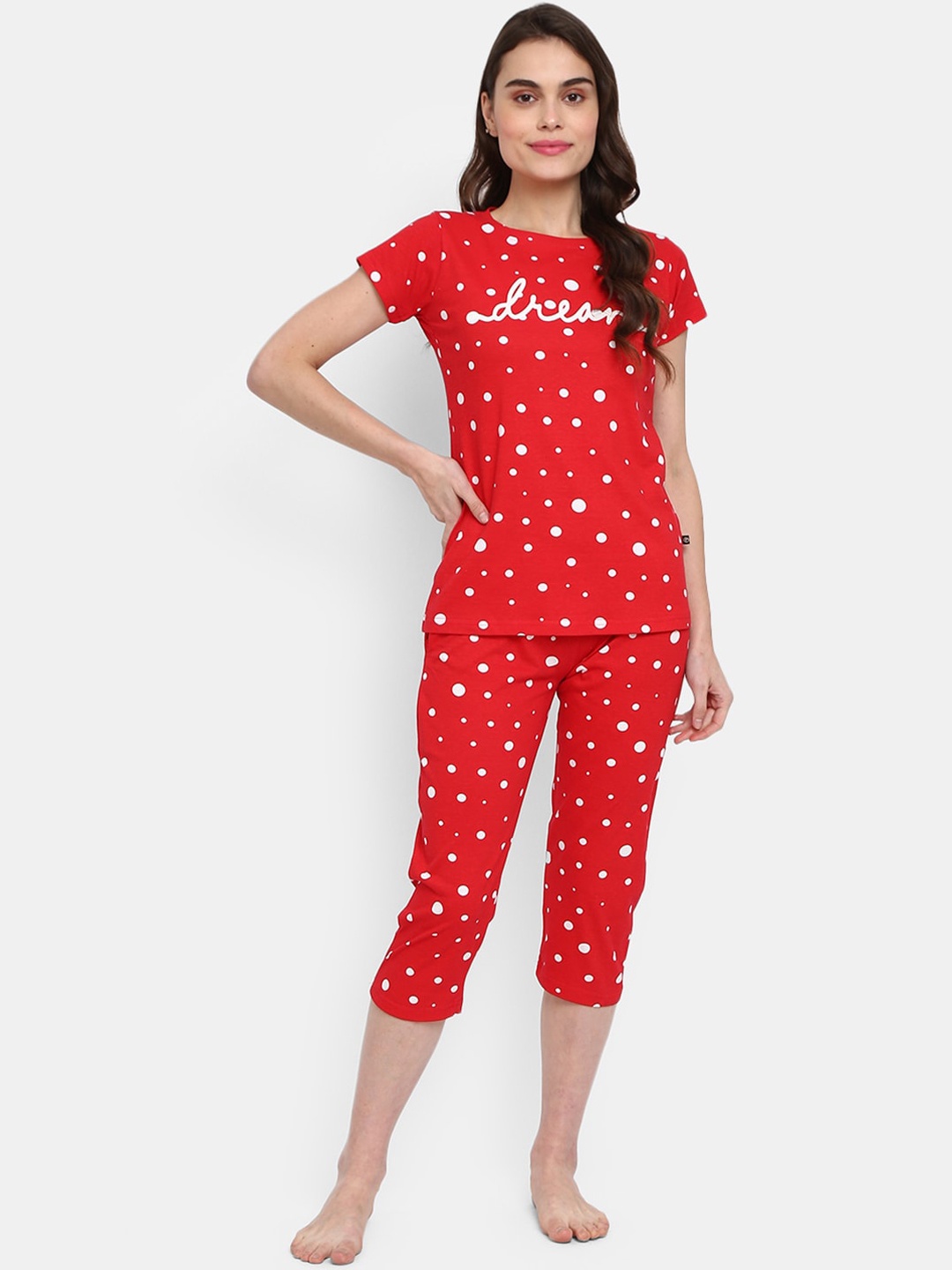 

V-Mart Women Red Night suits