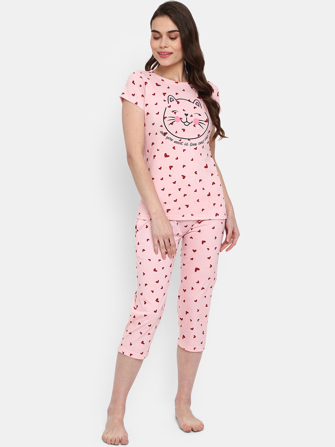 

V-Mart Women Pink Night suits